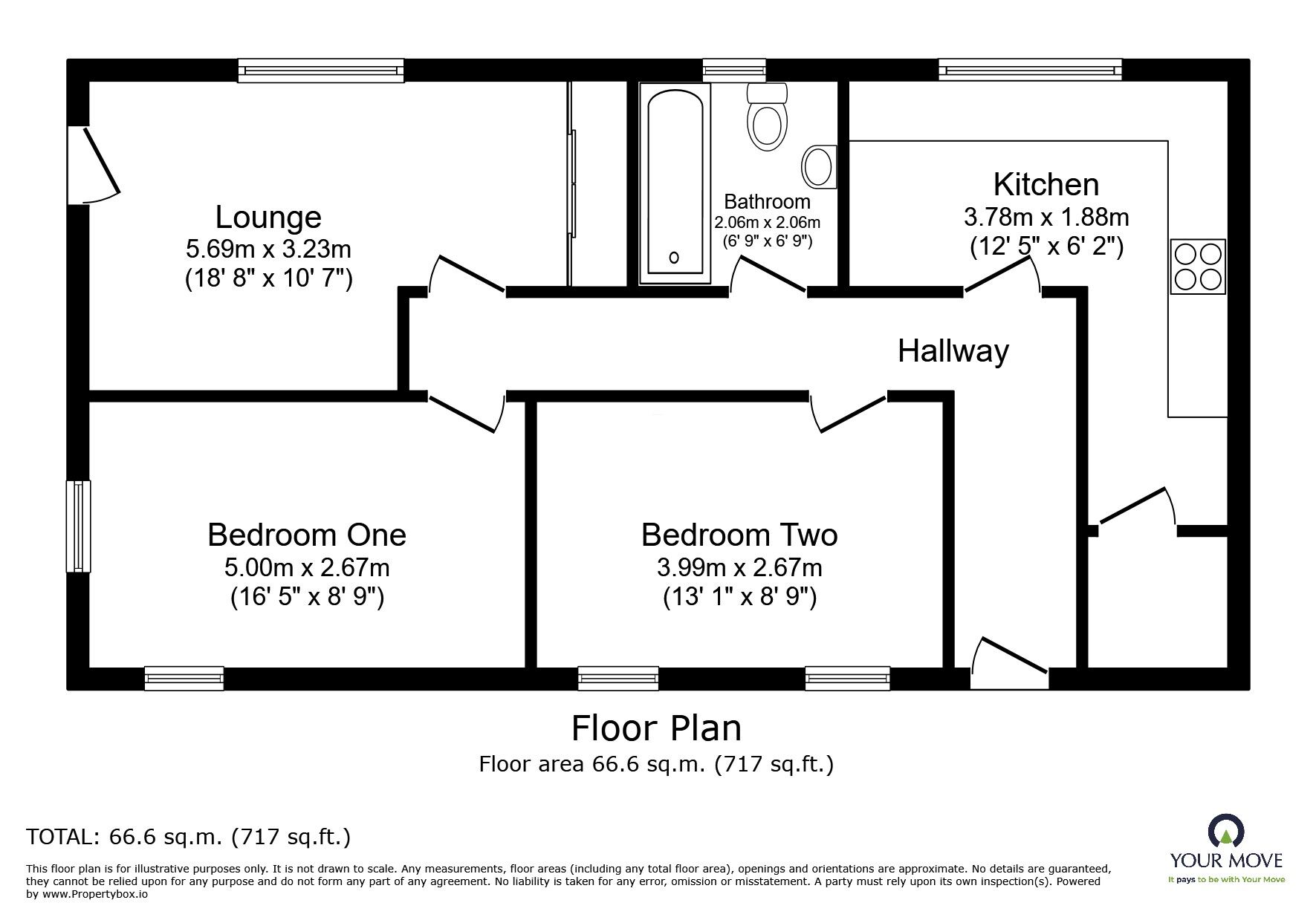 Floorplan of 2 bedroom Flat to rent, Station Street, Burton-on-Trent, Staffordshire, DE14