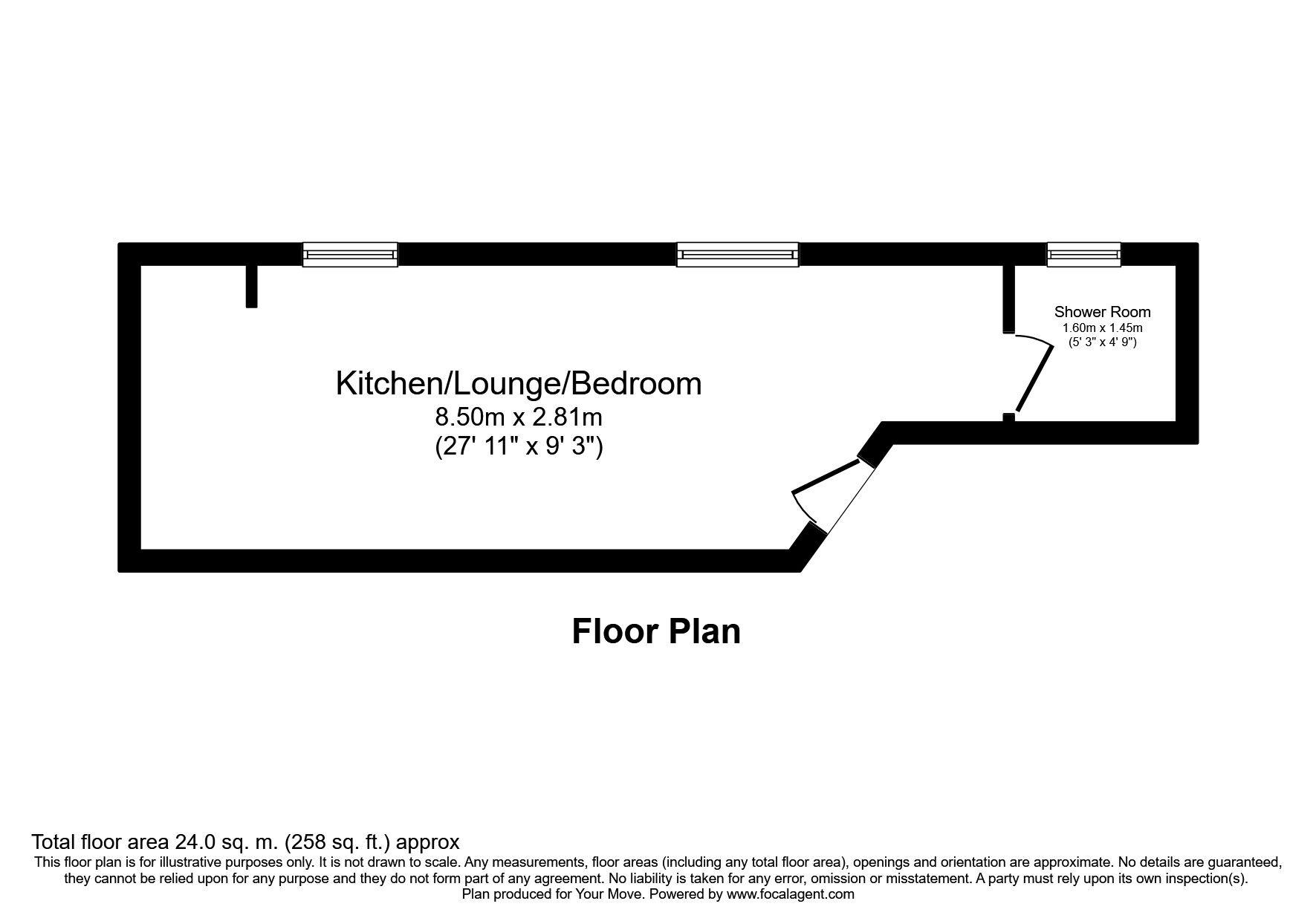 Floorplan of 1 bedroom Flat to rent, Station Street, Burton-on-Trent, Staffordshire, DE14