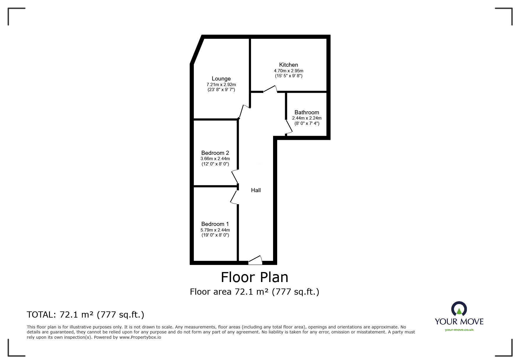 Floorplan of 2 bedroom Flat to rent, Station Street, Burton-on-Trent, Staffordshire, DE14