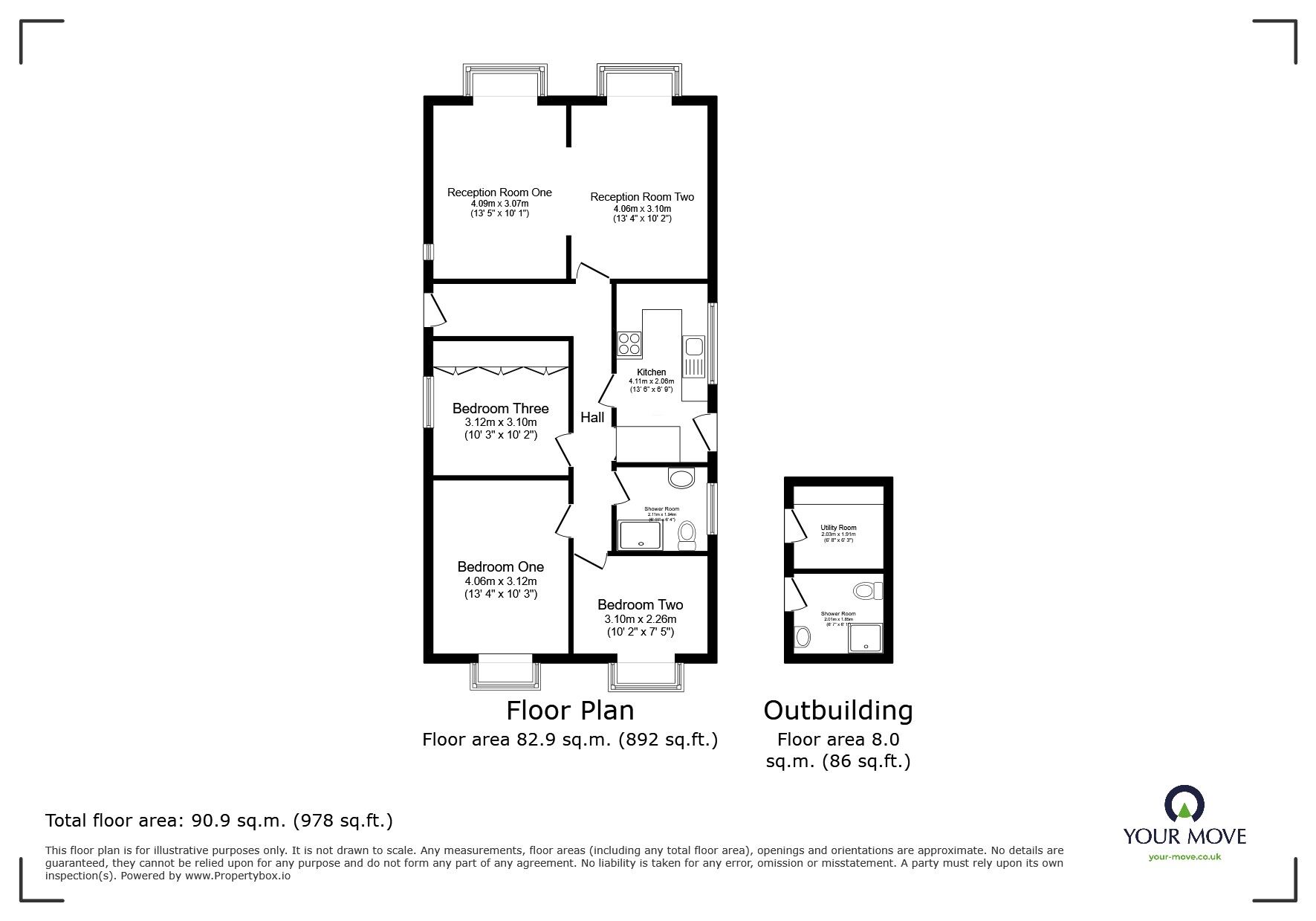 Floorplan of 3 bedroom Detached Bungalow to rent, Stapenhill Road, Burton-on-Trent, Staffordshire, DE15