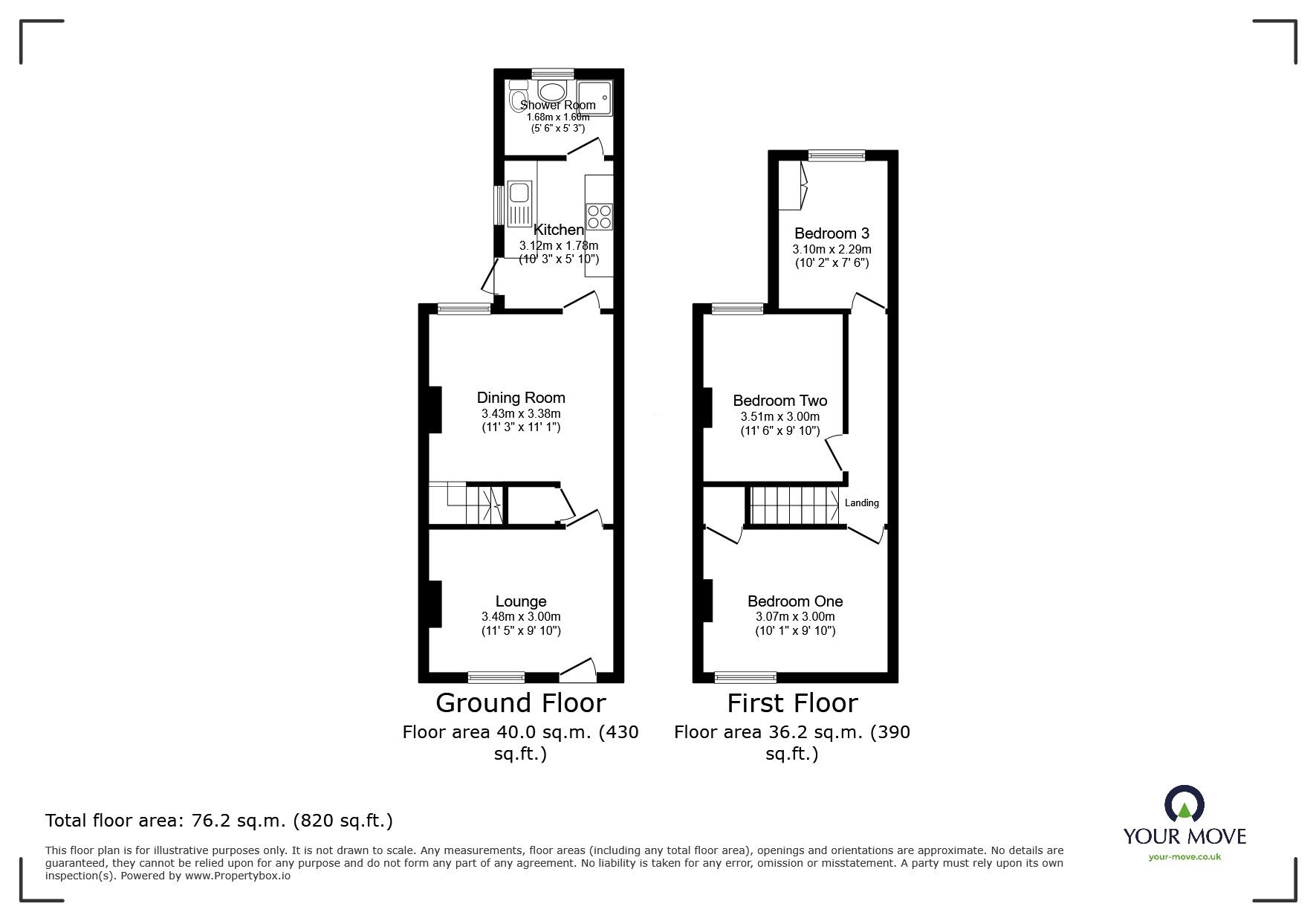 Floorplan of 3 bedroom Mid Terrace House to rent, Goodman Street, Burton-on-Trent, Staffordshire, DE14
