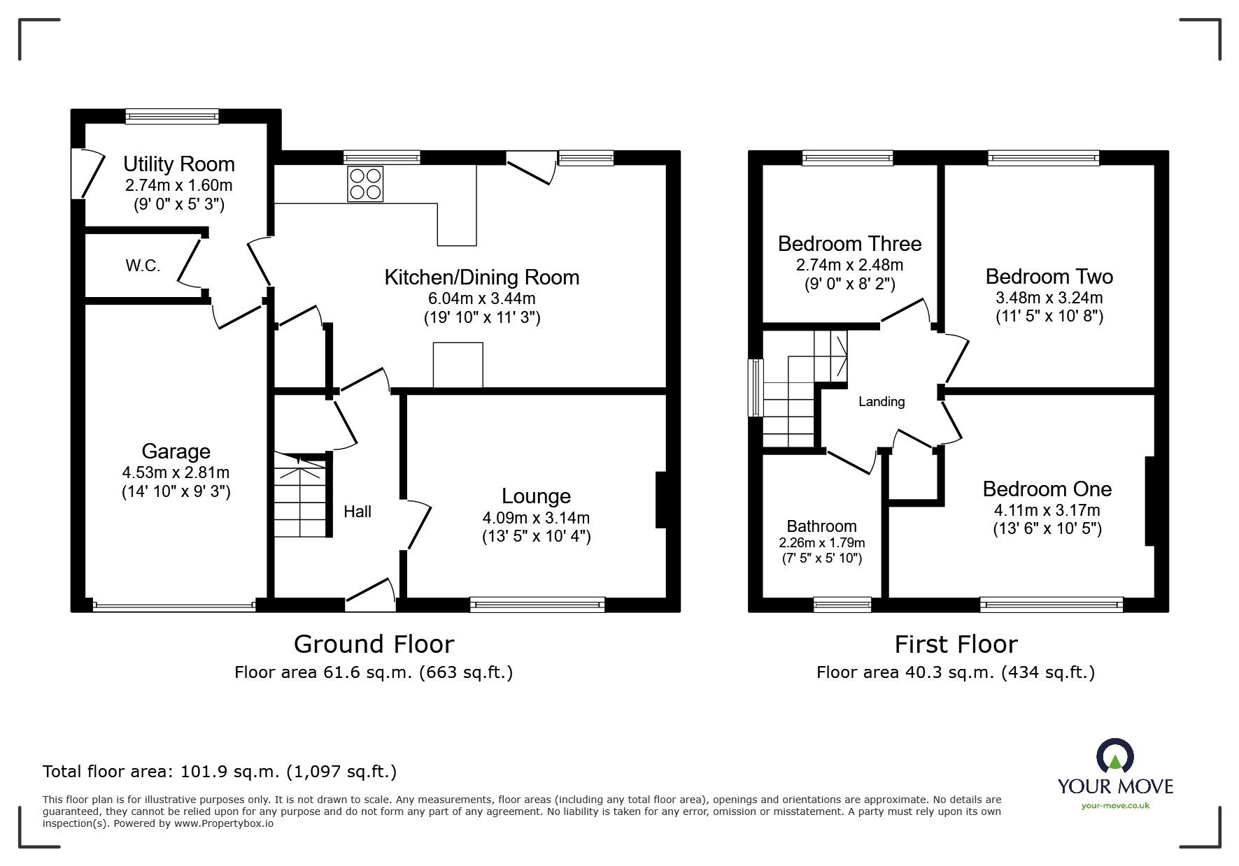 Floorplan of 3 bedroom Semi Detached House to rent, Suffolk Road, Burton-On-Trent, Staffordshire, DE15