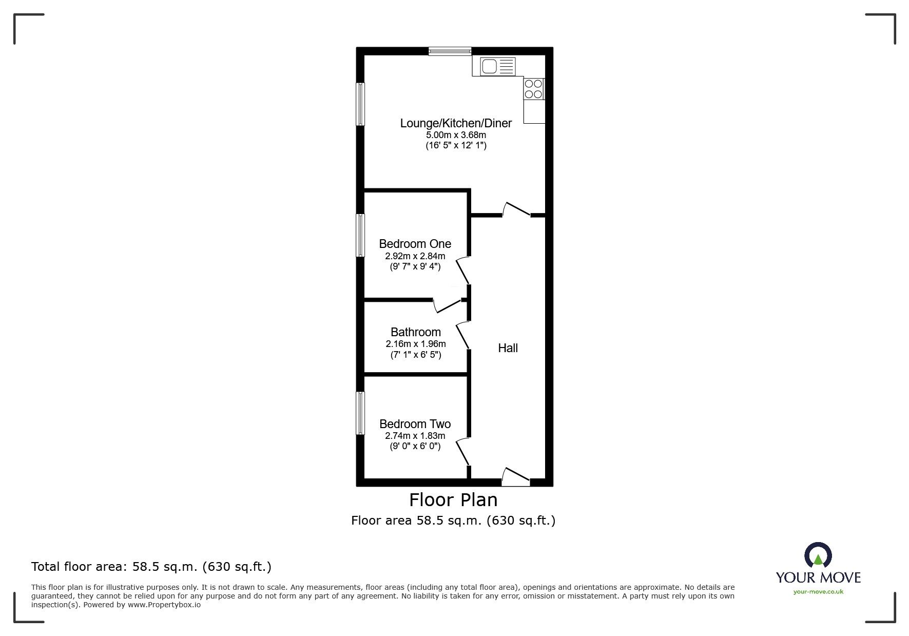 Floorplan of 2 bedroom Flat to rent, Caxton Court, Burton-on-Trent, Staffordshire, DE14