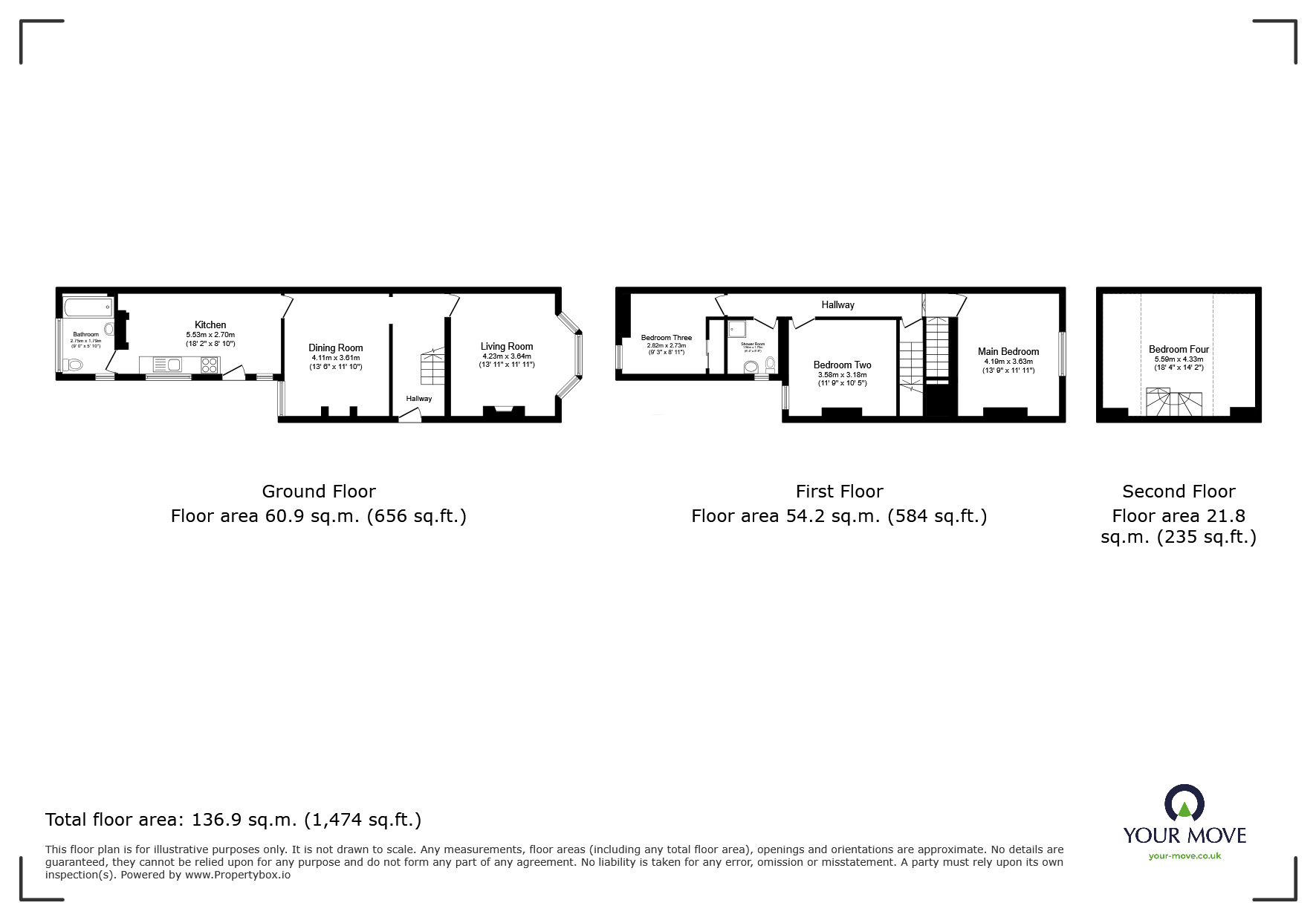 Floorplan of 4 bedroom Semi Detached House for sale, Belvedere Road, Burton-on-Trent, Staffordshire, DE13