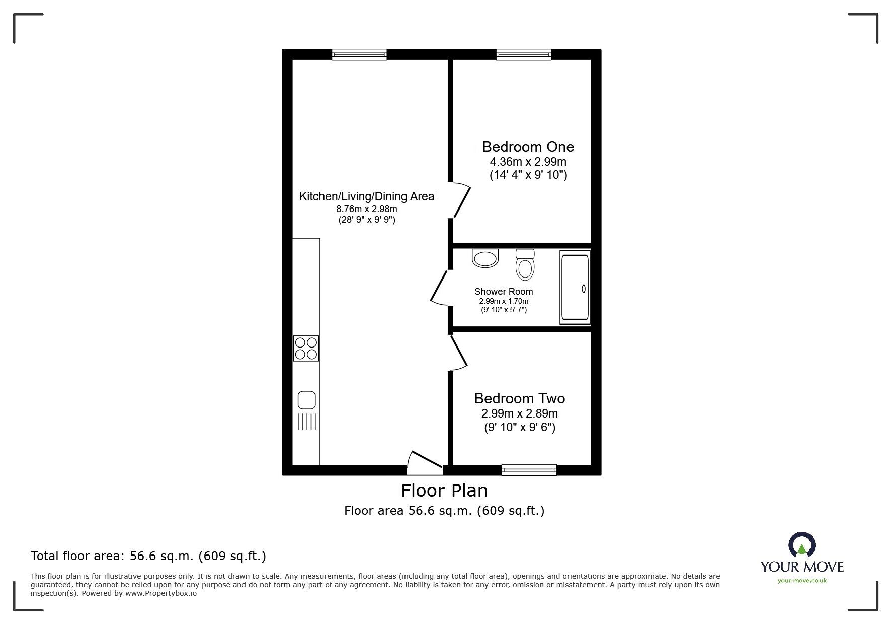 Floorplan of 2 bedroom Flat to rent, The Maltings, Wetmore Road, Staffordshire, DE14