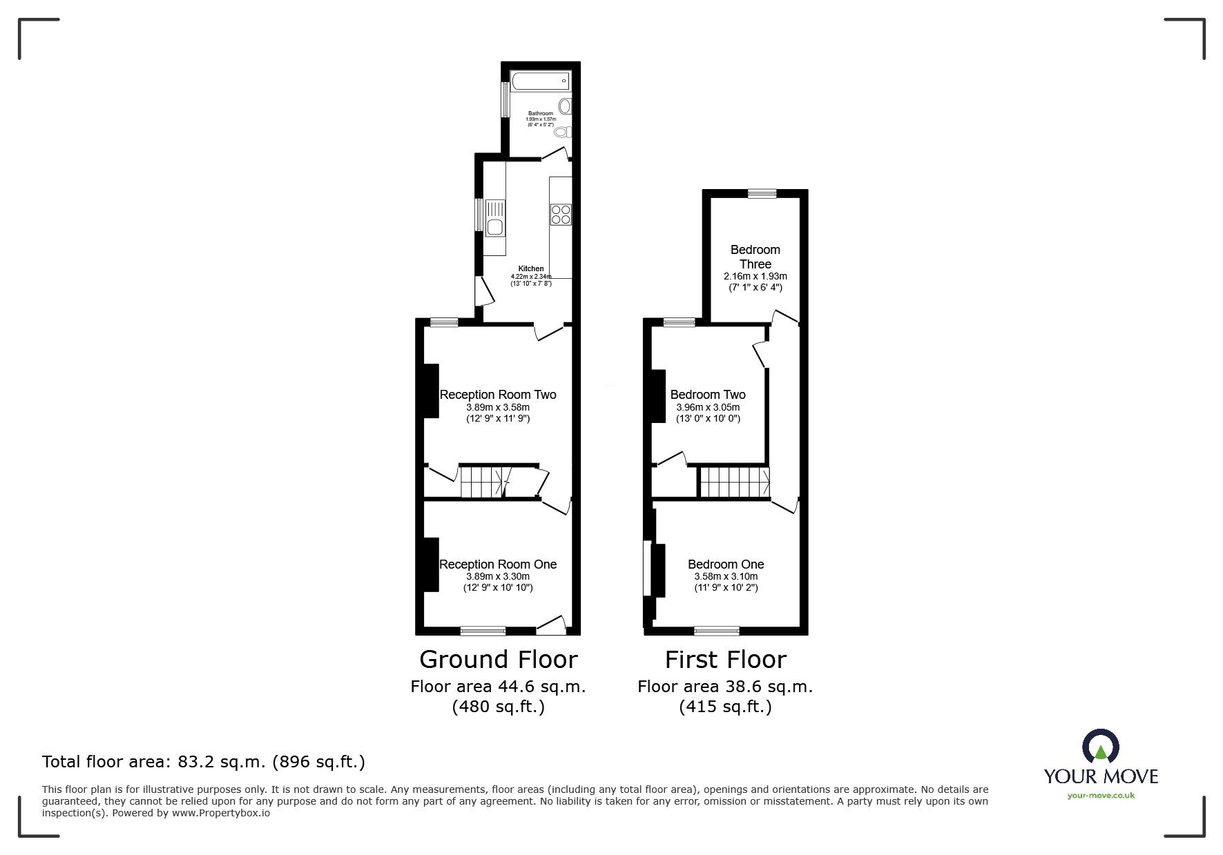 Floorplan of 3 bedroom House to rent, Carlton Street, Burton-on-Trent, Staffordshire, DE13