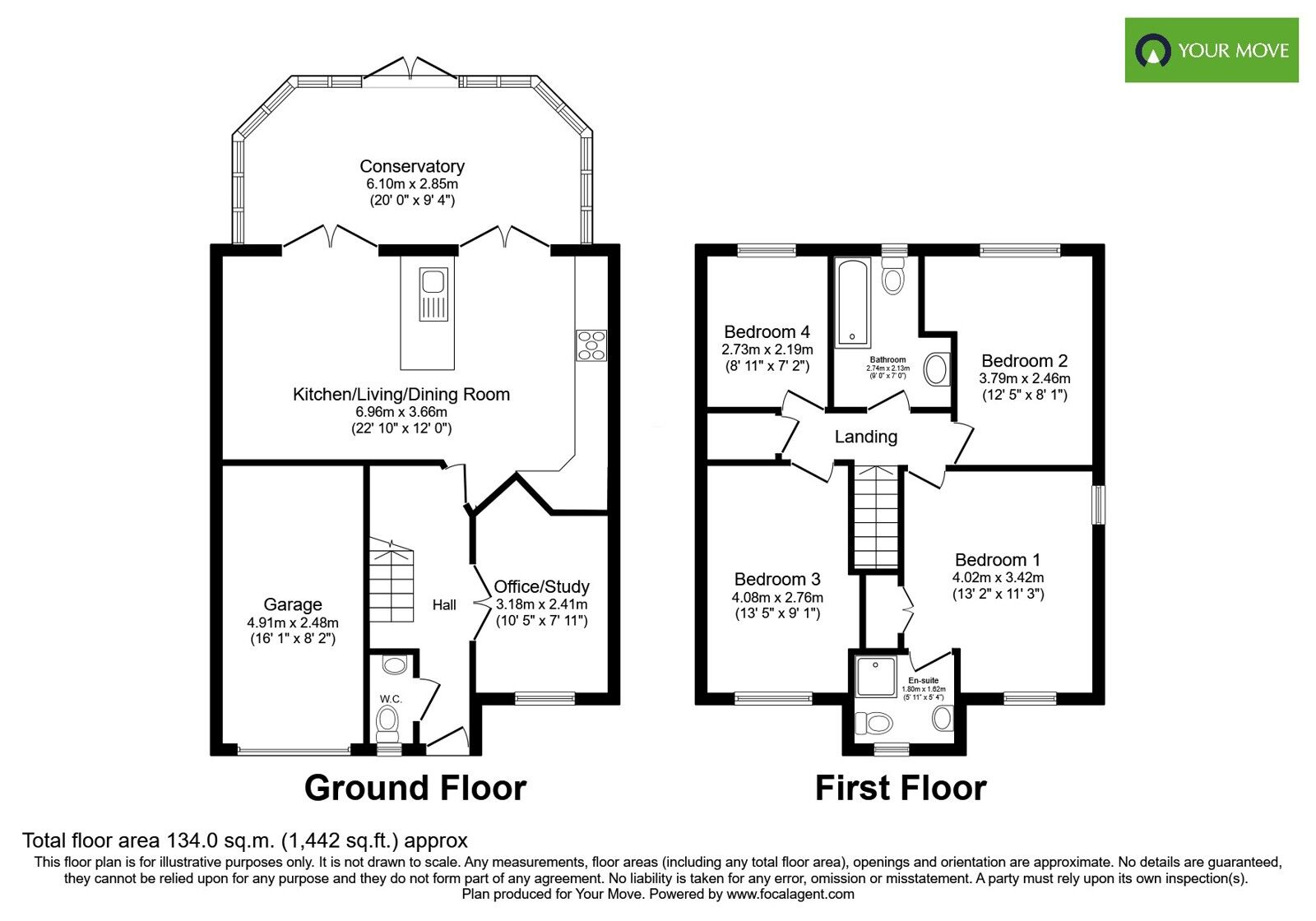 Floorplan of 4 bedroom Detached House for sale, Birch Close, Branston, Staffordshire, DE14