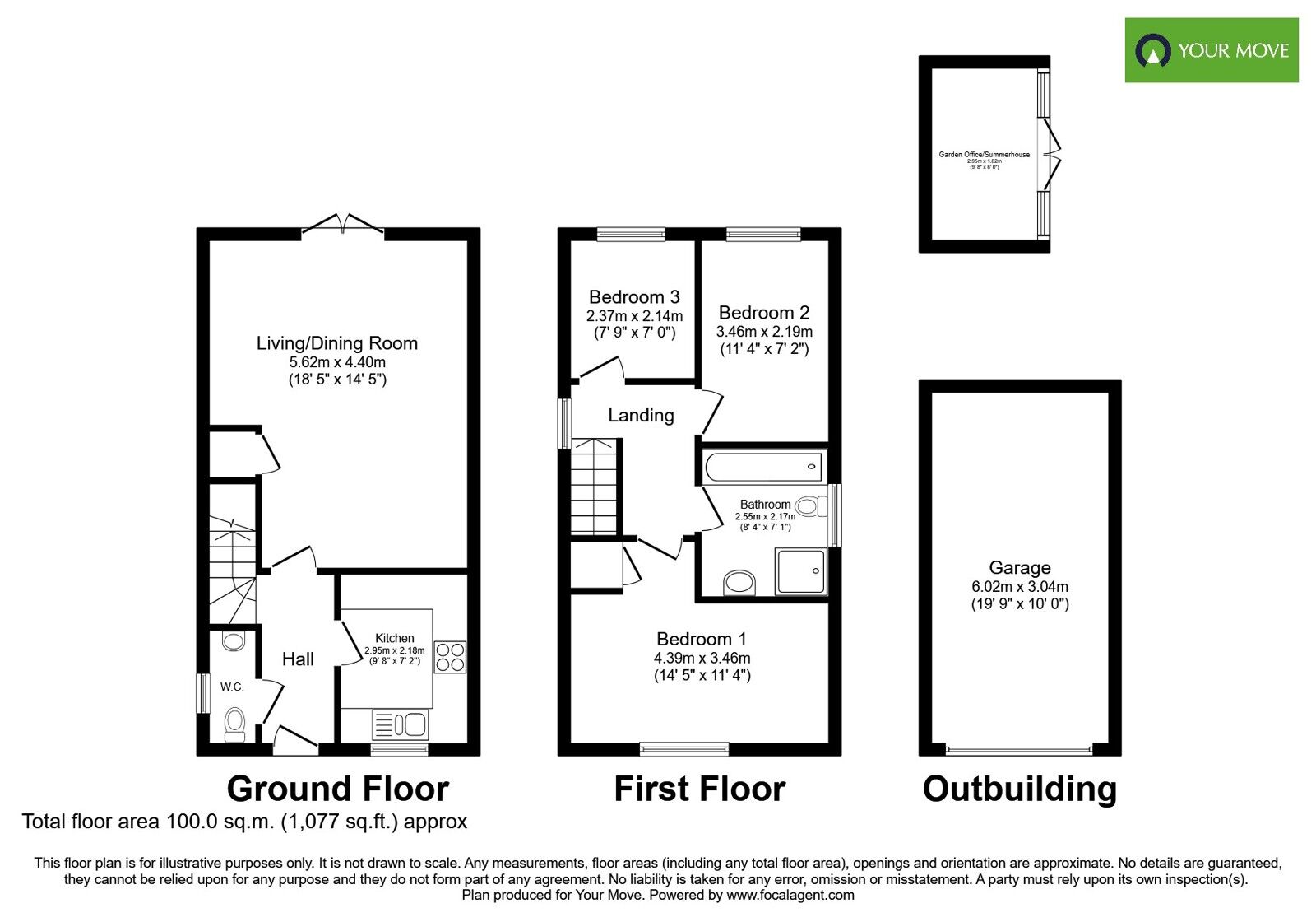 Floorplan of 3 bedroom Detached House for sale, Fern Tree Walk, Staffordshire, DE13