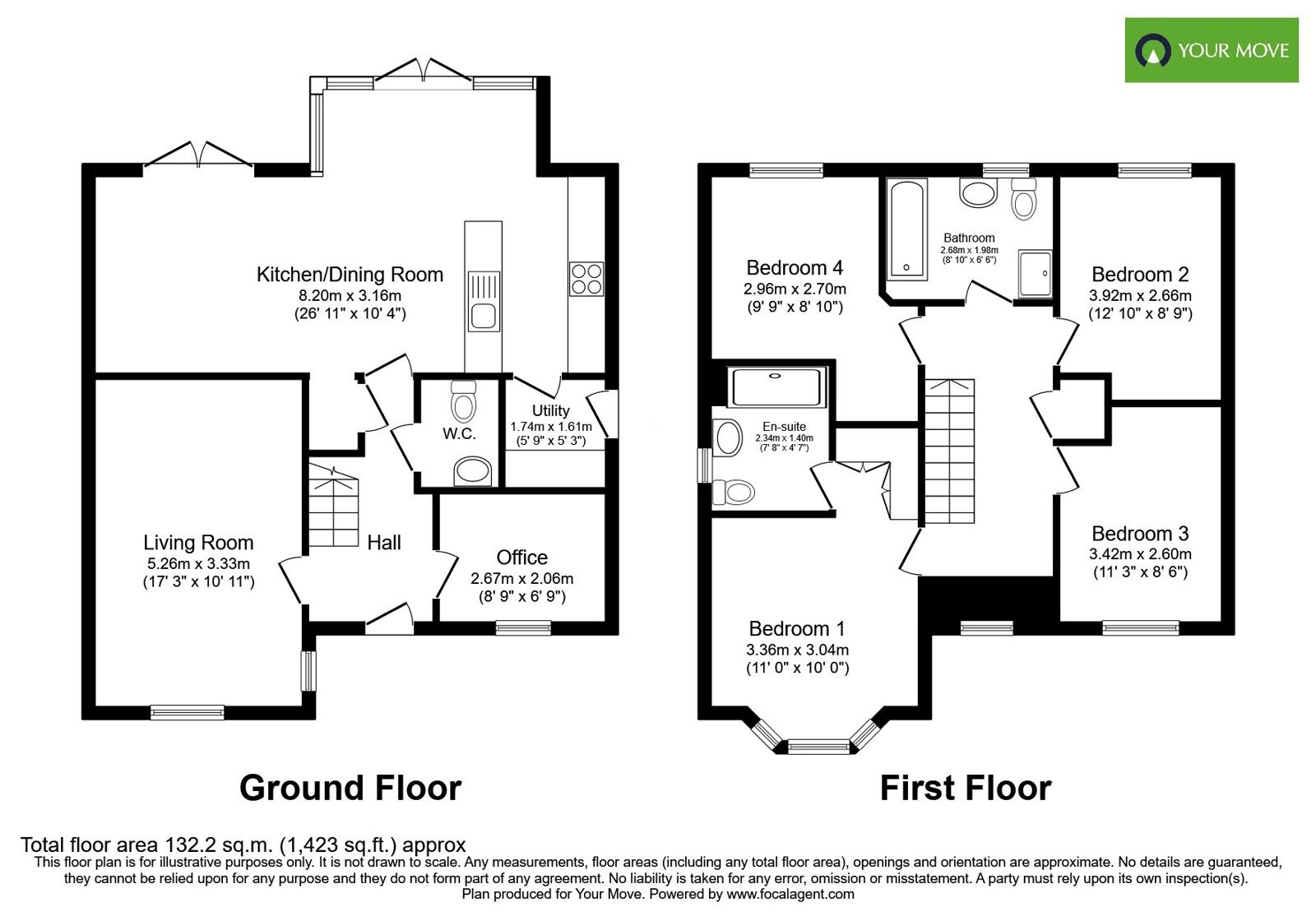 Floorplan of 4 bedroom Detached House for sale, Reservoir Road, Burton-on-Trent, Staffordshire, DE14