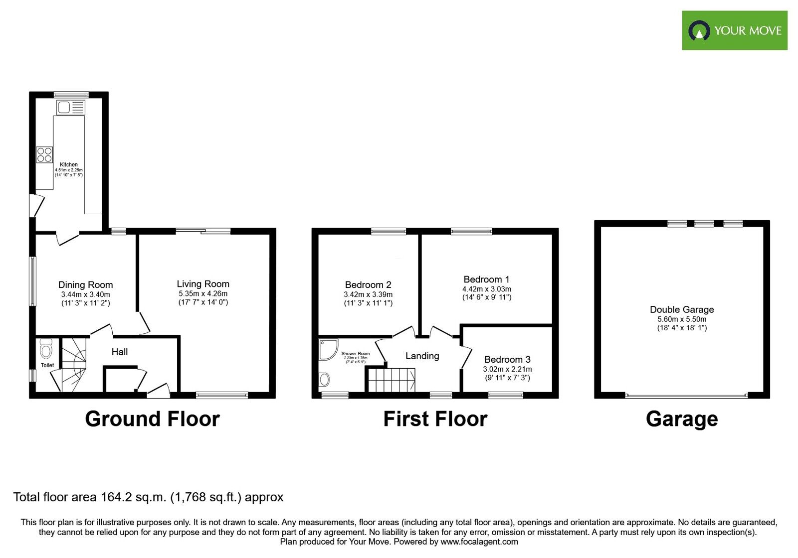 Floorplan of 3 bedroom Semi Detached House for sale, Trent Avenue, Willington, Derbyshire, DE65