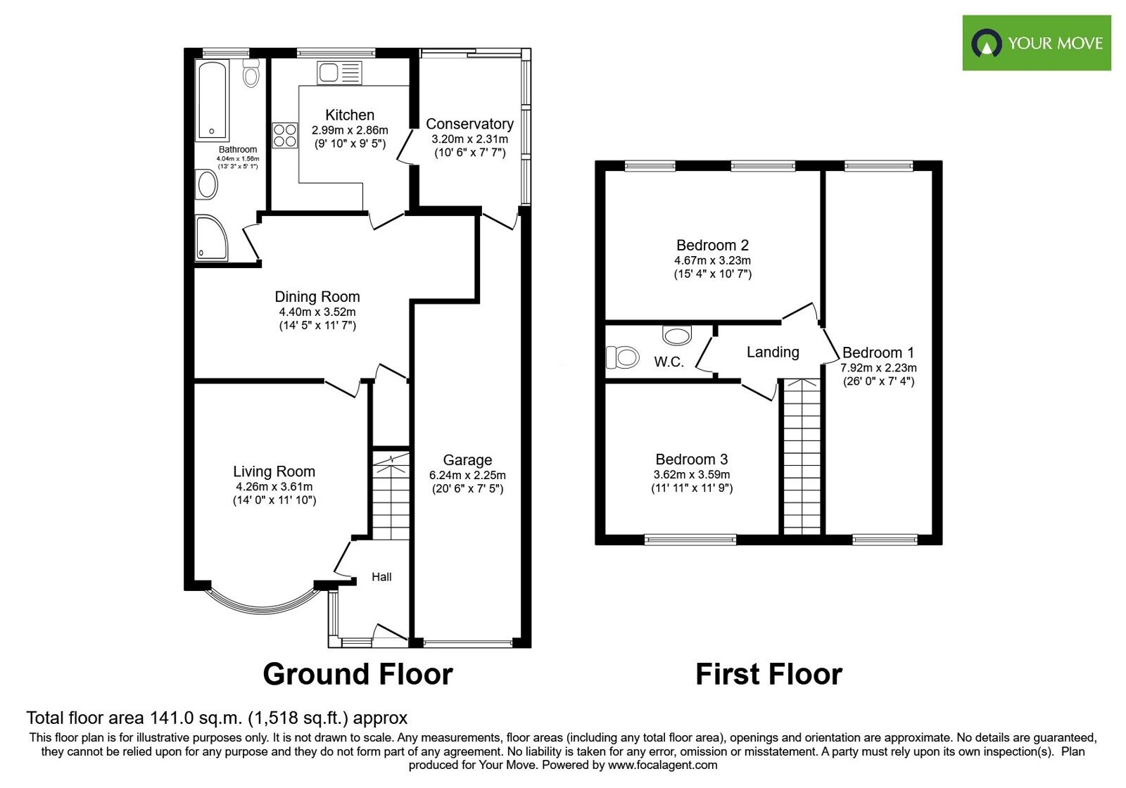 Floorplan of 3 bedroom Semi Detached House for sale, Lichfield Road, Barton under Needwood, Staffordshire, DE13