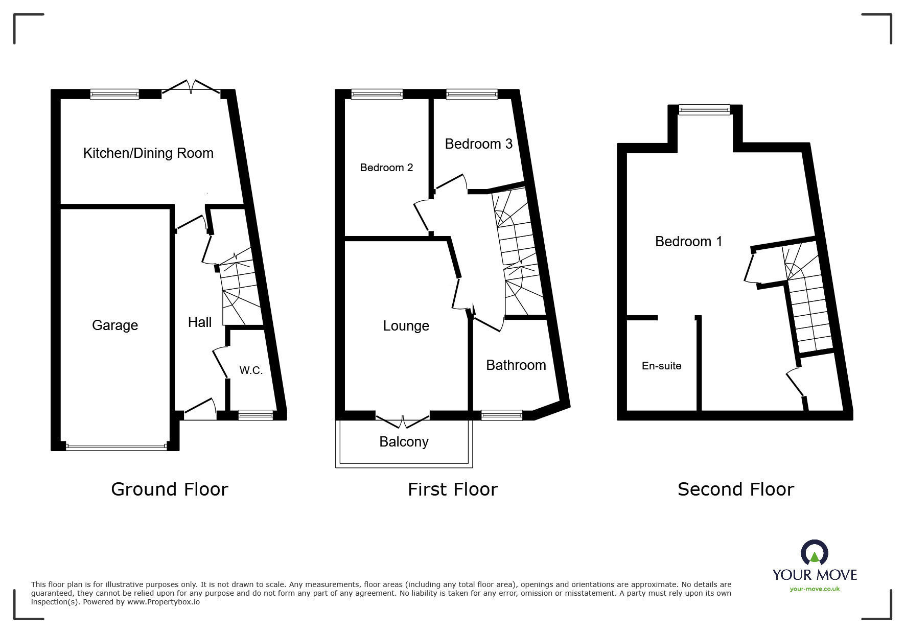 Floorplan of 3 bedroom Mid Terrace House to rent, South Lodge Mews, Midway, Derbyshire, DE11