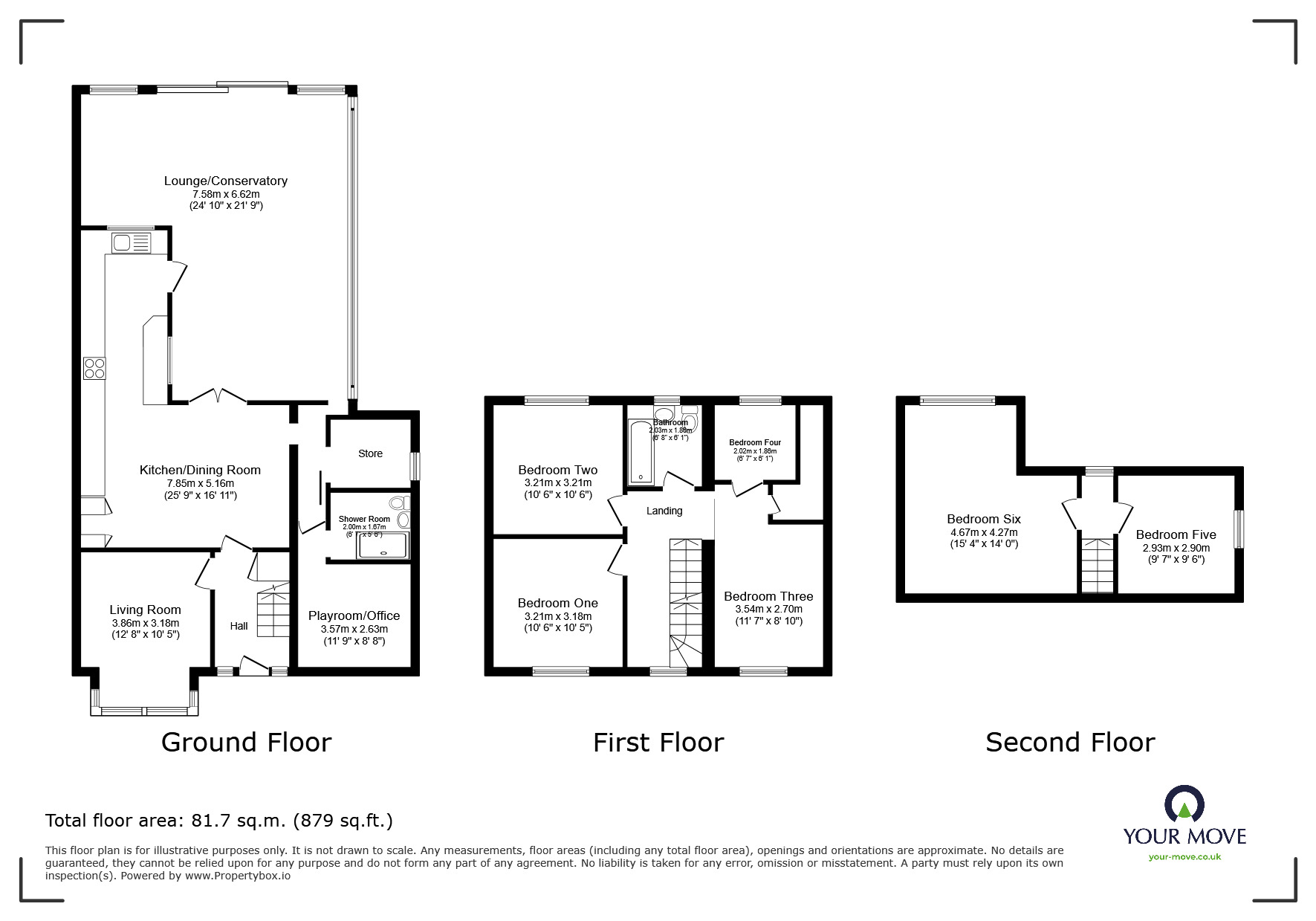 Floorplan of 6 bedroom Semi Detached House to rent, Drayton Street, Swadlincote, Derbyshire, DE11
