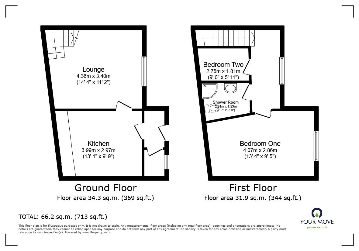 Floorplan of 2 bedroom House to rent, High Street, Newhall, Derbyshire, DE11