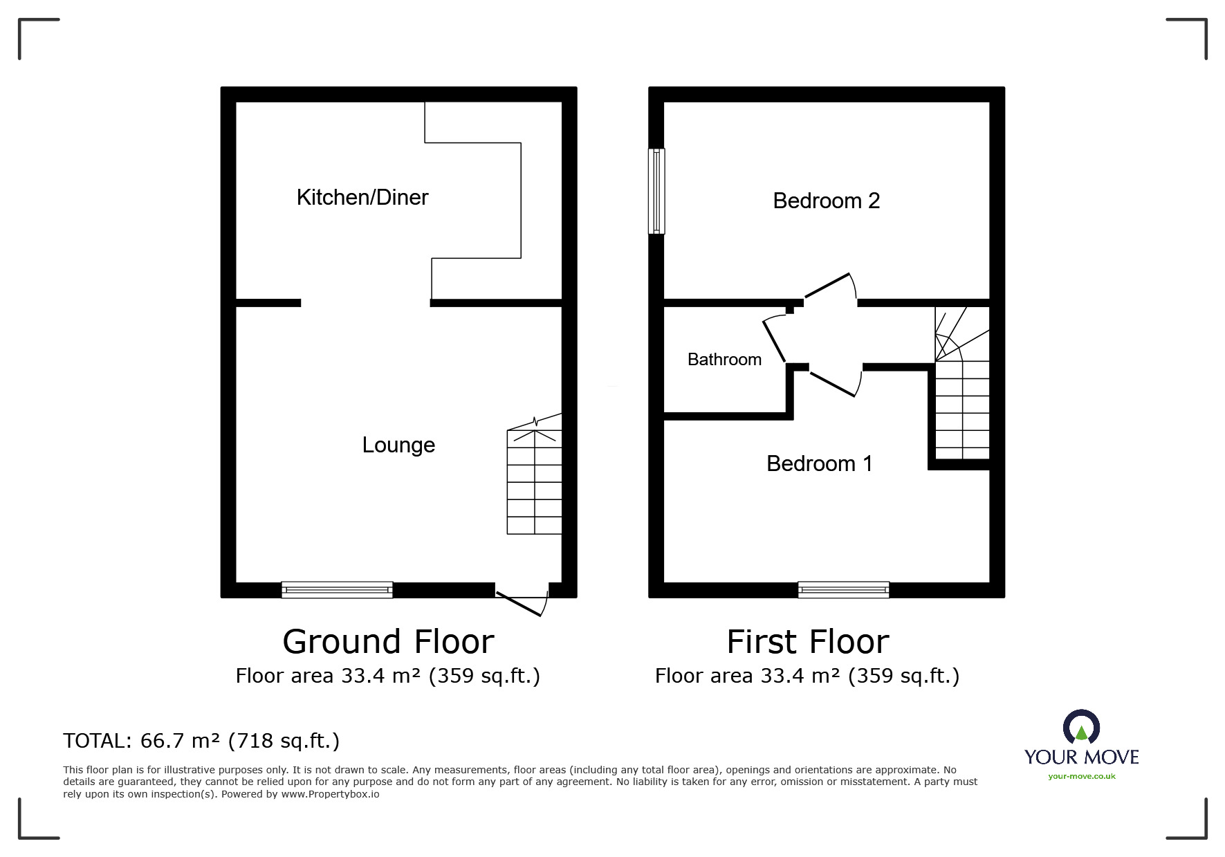 Floorplan of 2 bedroom House to rent, High Street, Newhall, Derbyshire, DE11