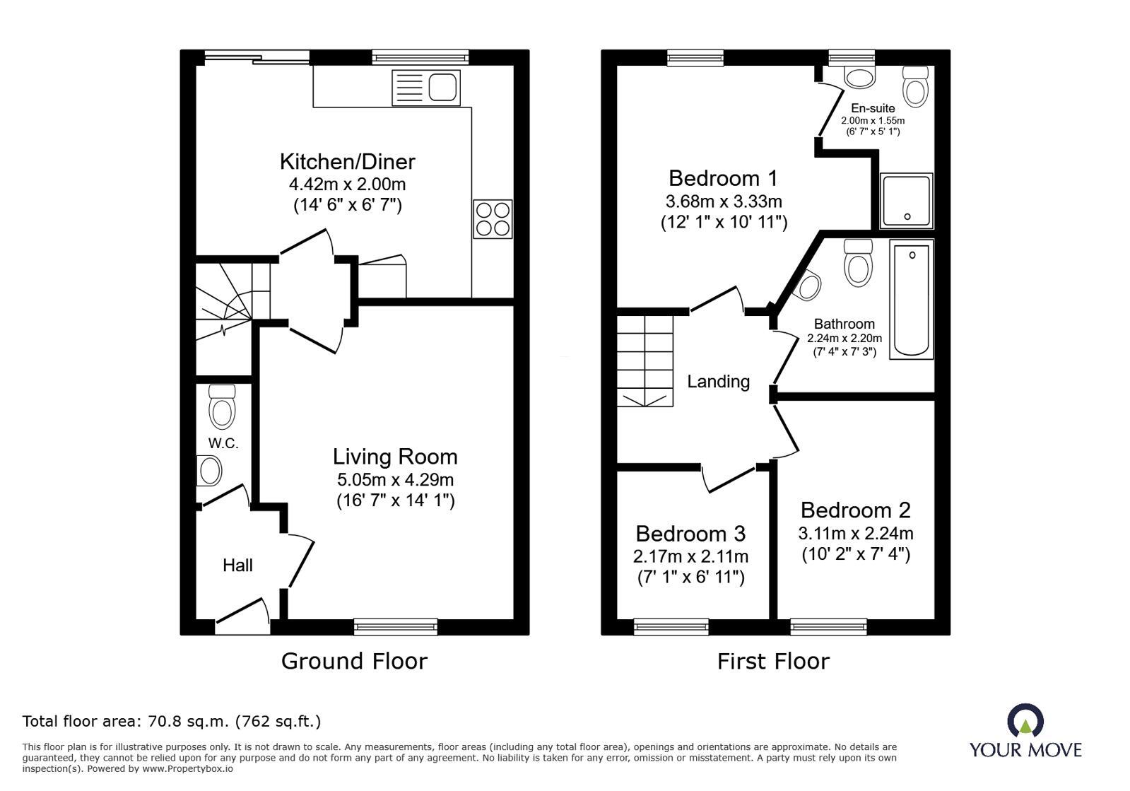 Floorplan of 3 bedroom End Terrace House for sale, Balmoral Way, Hatton, Derbyshire, DE65