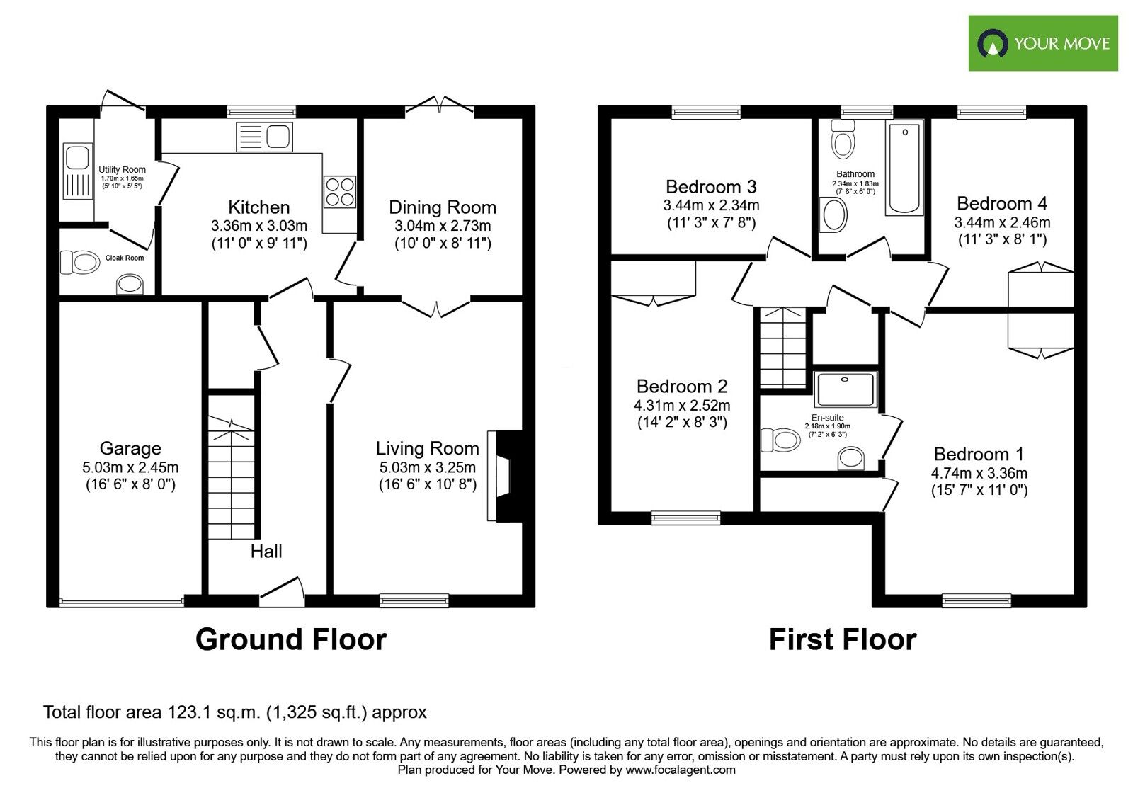 Floorplan of 4 bedroom Detached House for sale, Oyster Close, Burton-on-Trent, Staffordshire, DE14