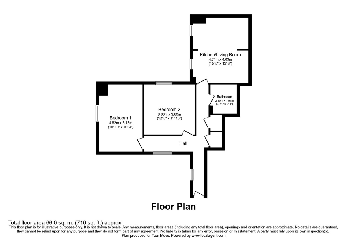 Floorplan of 2 bedroom Flat to rent, Stour Street, Canterbury, Kent, CT1