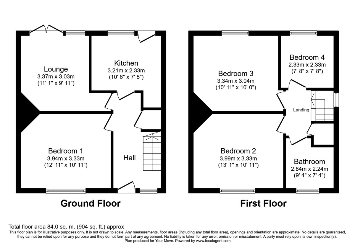 Floorplan of 3 bedroom Semi Detached House to rent, Salisbury Road, Canterbury, Kent, CT2