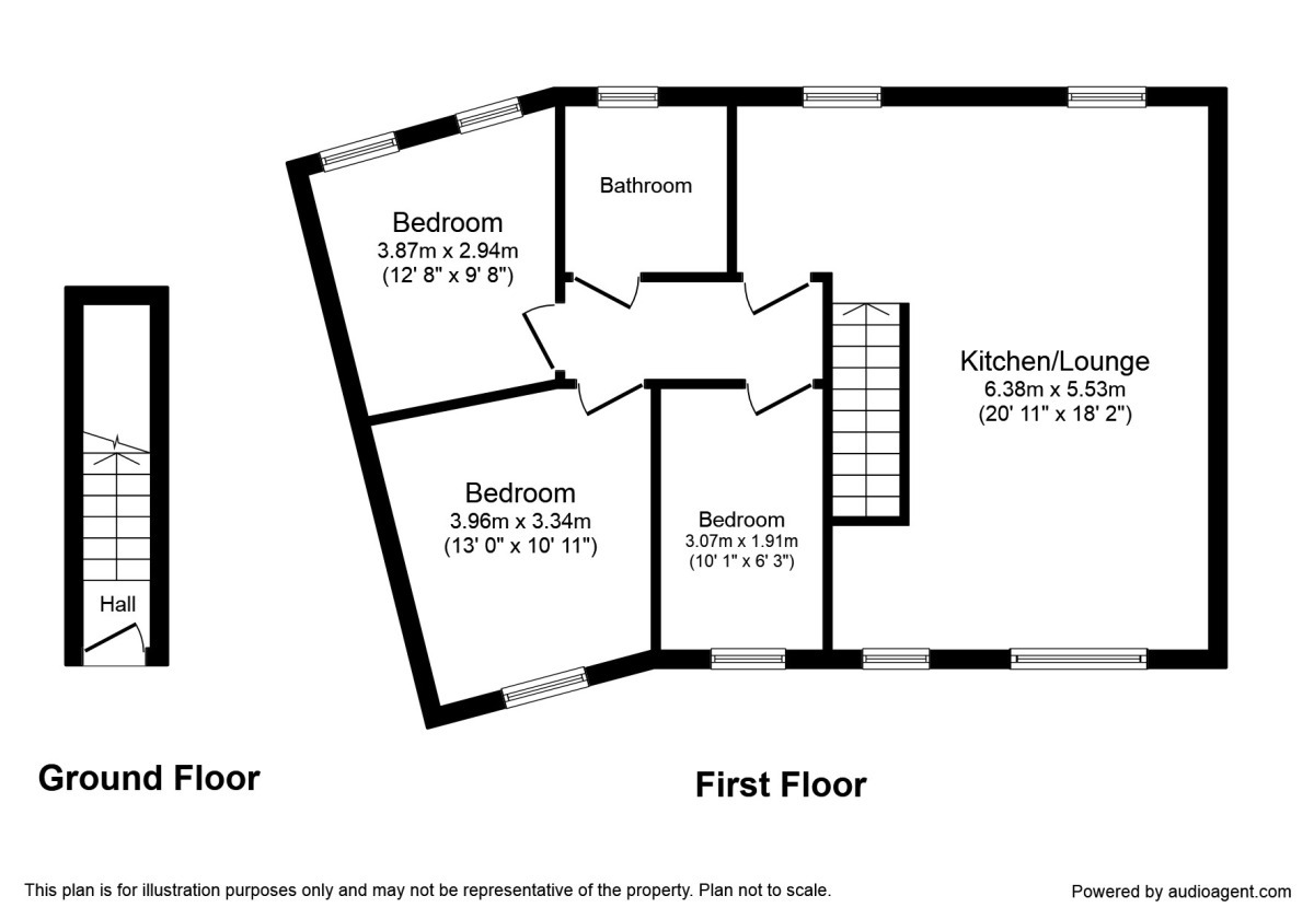 Floorplan of 3 bedroom House to rent, Rotair Road, Camborne, Cornwall, TR14