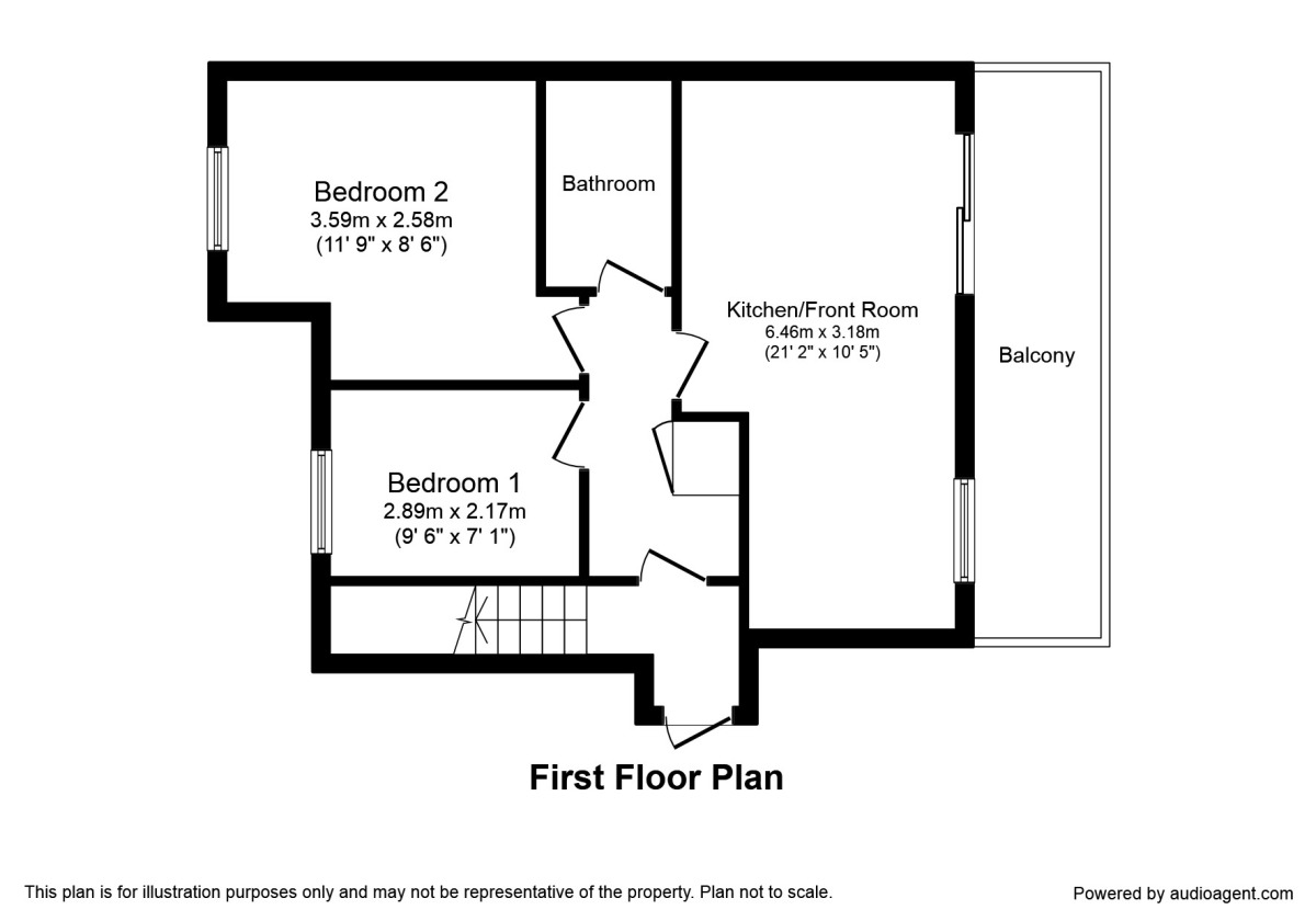 Floorplan of 3 bedroom Flat to rent, Chapel Walk Mews North Parade, Camborne, Cornwall, TR14