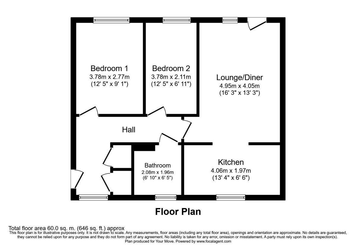 Floorplan of 2 bedroom Flat to rent, Drop Stamp Road, Camborne, TR14