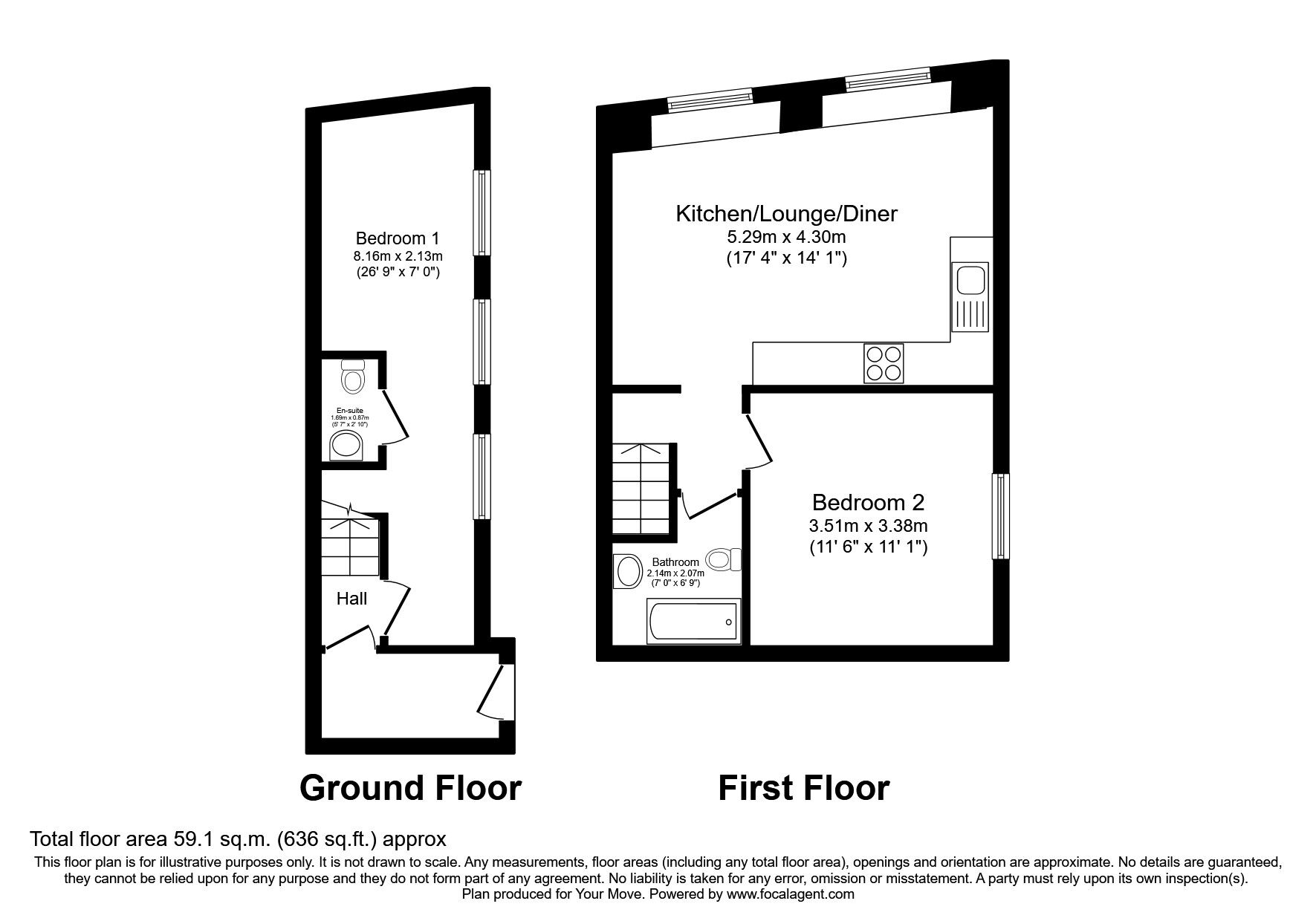 Floorplan of 2 bedroom Flat to rent, Fore Street, Troon, Cornwall, TR14