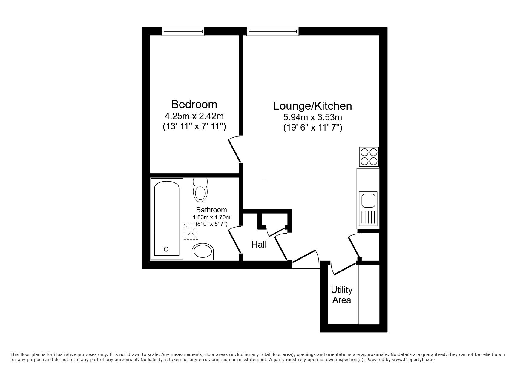 Floorplan of 1 bedroom  Flat for sale, Carew Close, St. Day, Cornwall, TR16