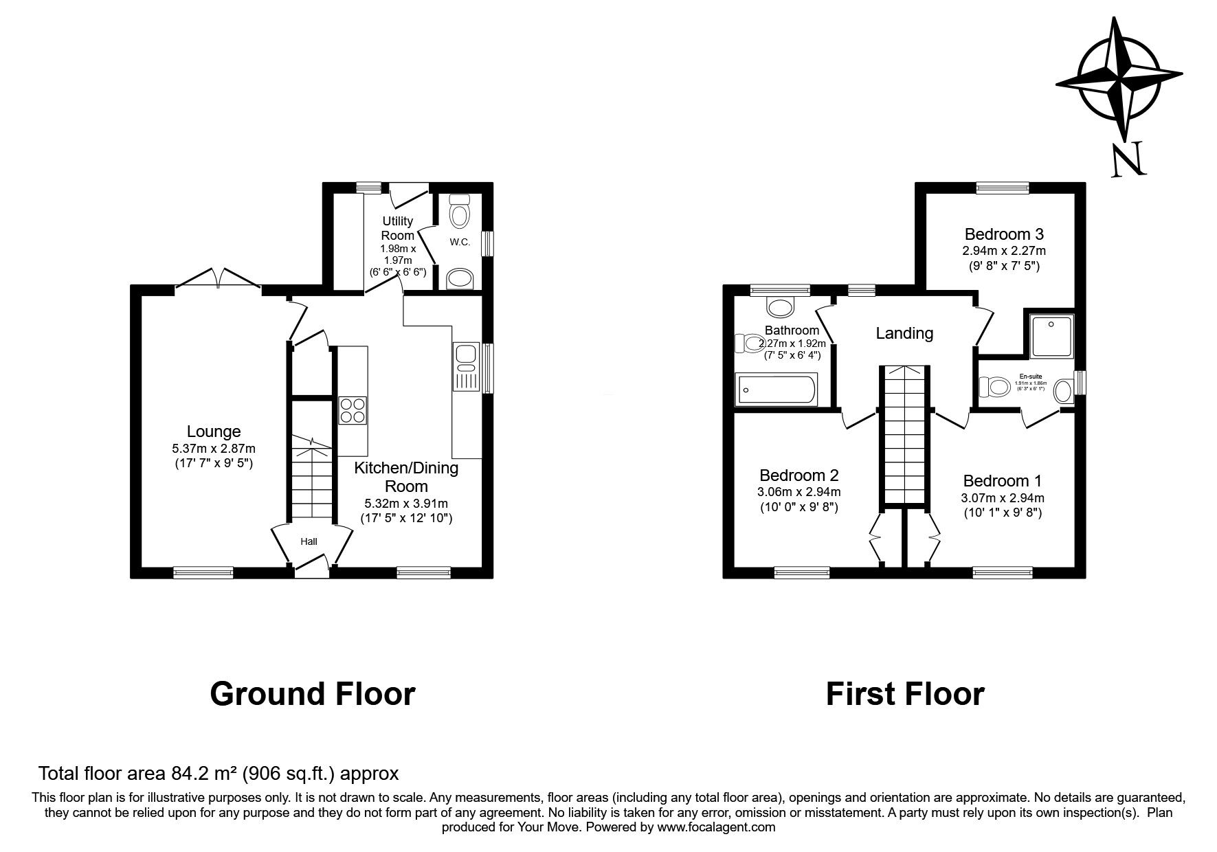 Floorplan of 3 bedroom Detached House to rent, Fore Street, Beacon, Cornwall, TR14