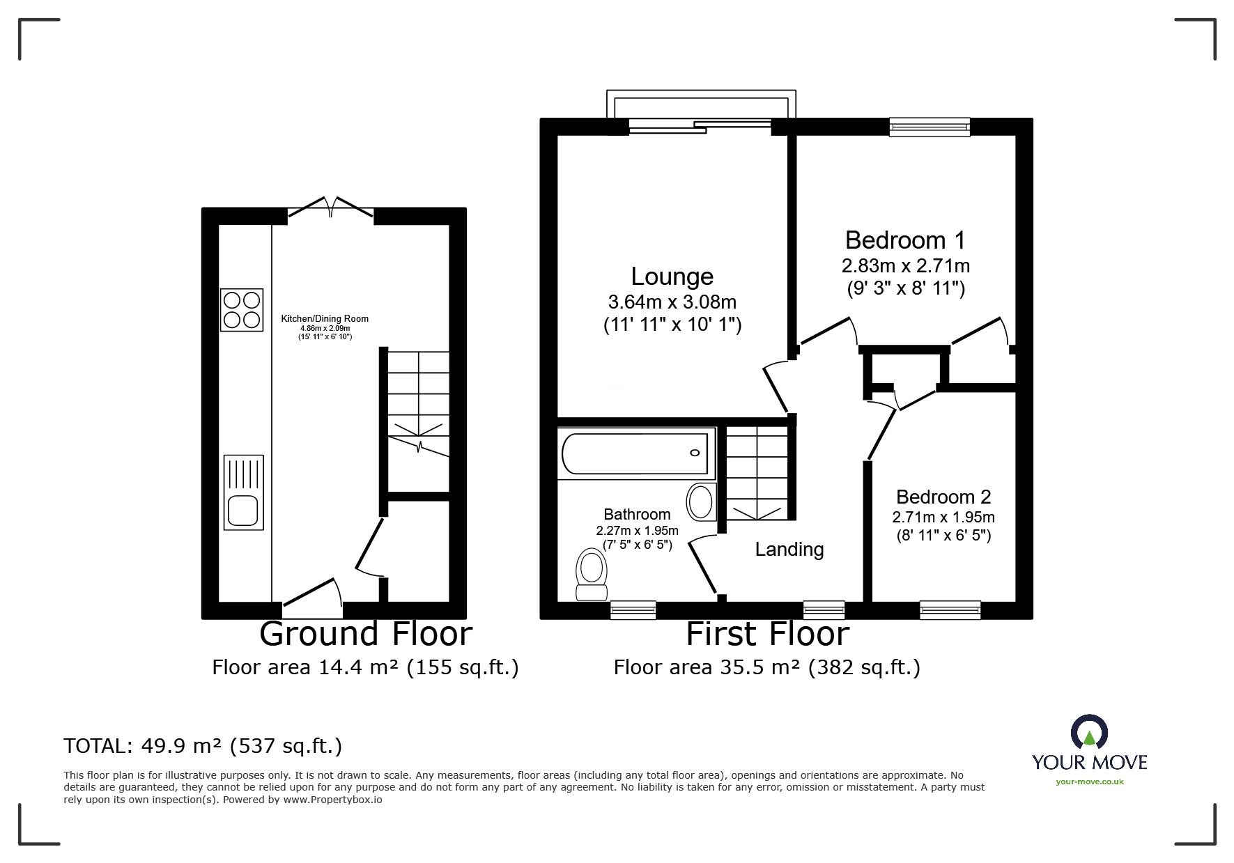 Floorplan of 2 bedroom  Flat for sale, Cayforth, Portreath, Cornwall, TR16