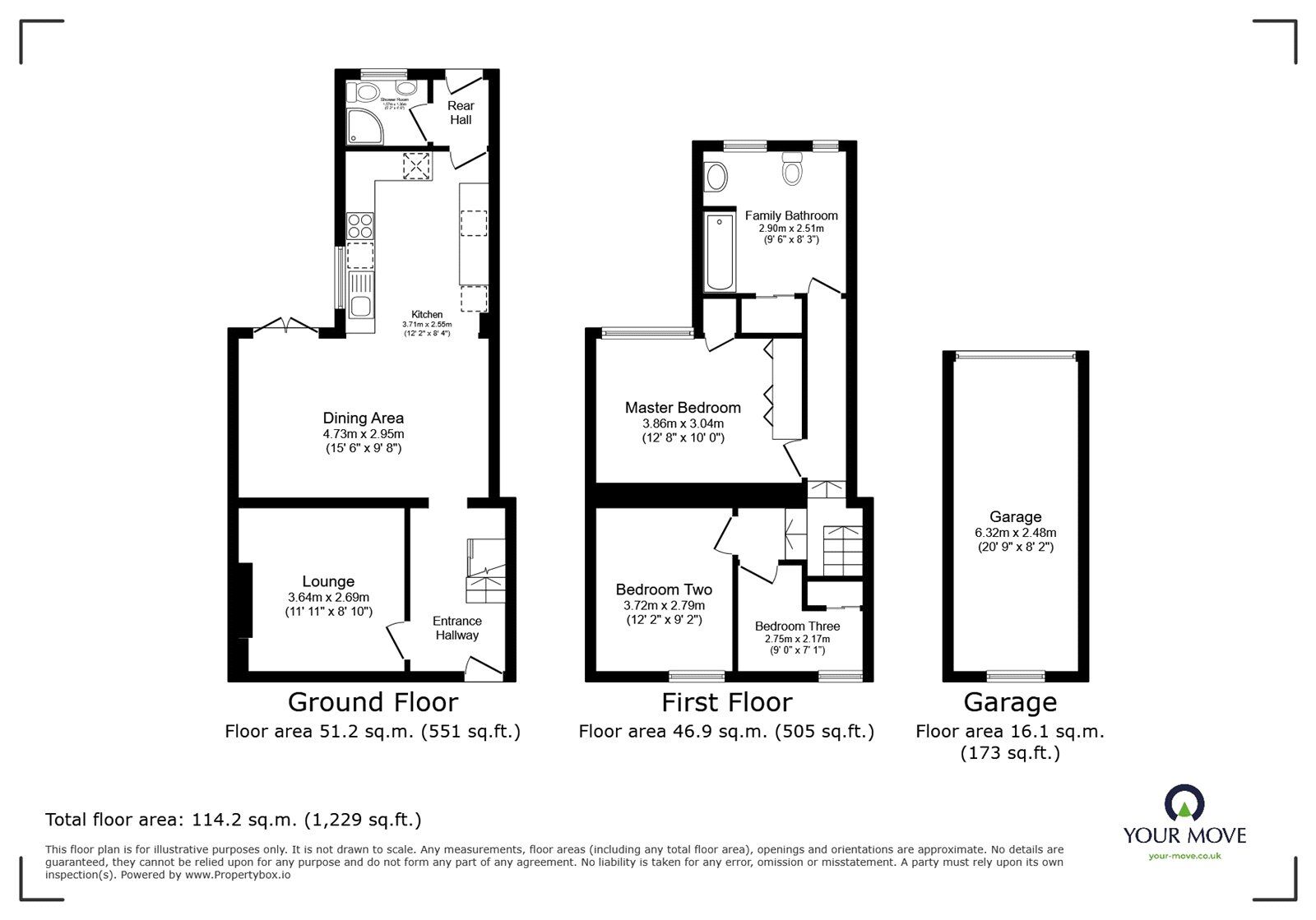Floorplan of 3 bedroom Mid Terrace House for sale, Carnarthen Street, Camborne, Cornwall, TR14