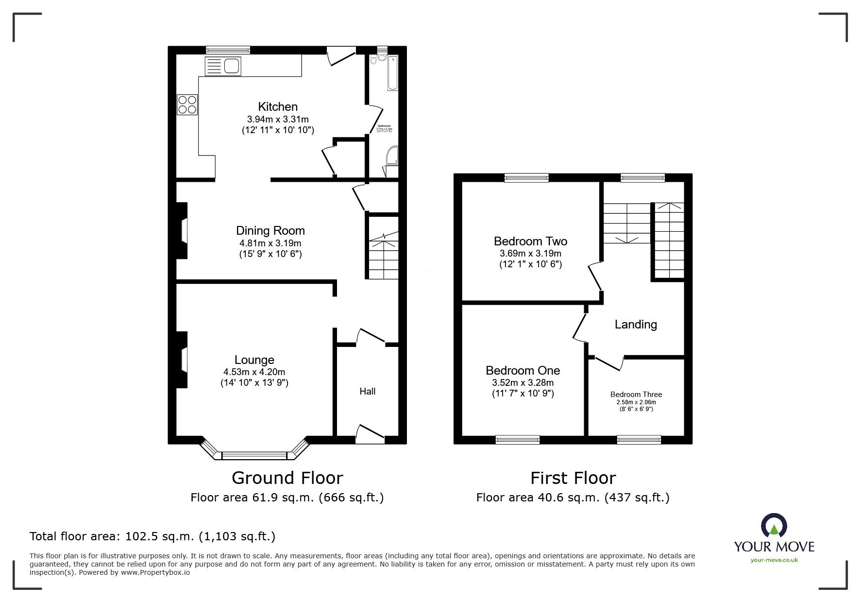 Floorplan of 3 bedroom Mid Terrace House for sale, New Street, Troon, Cornwall, TR14
