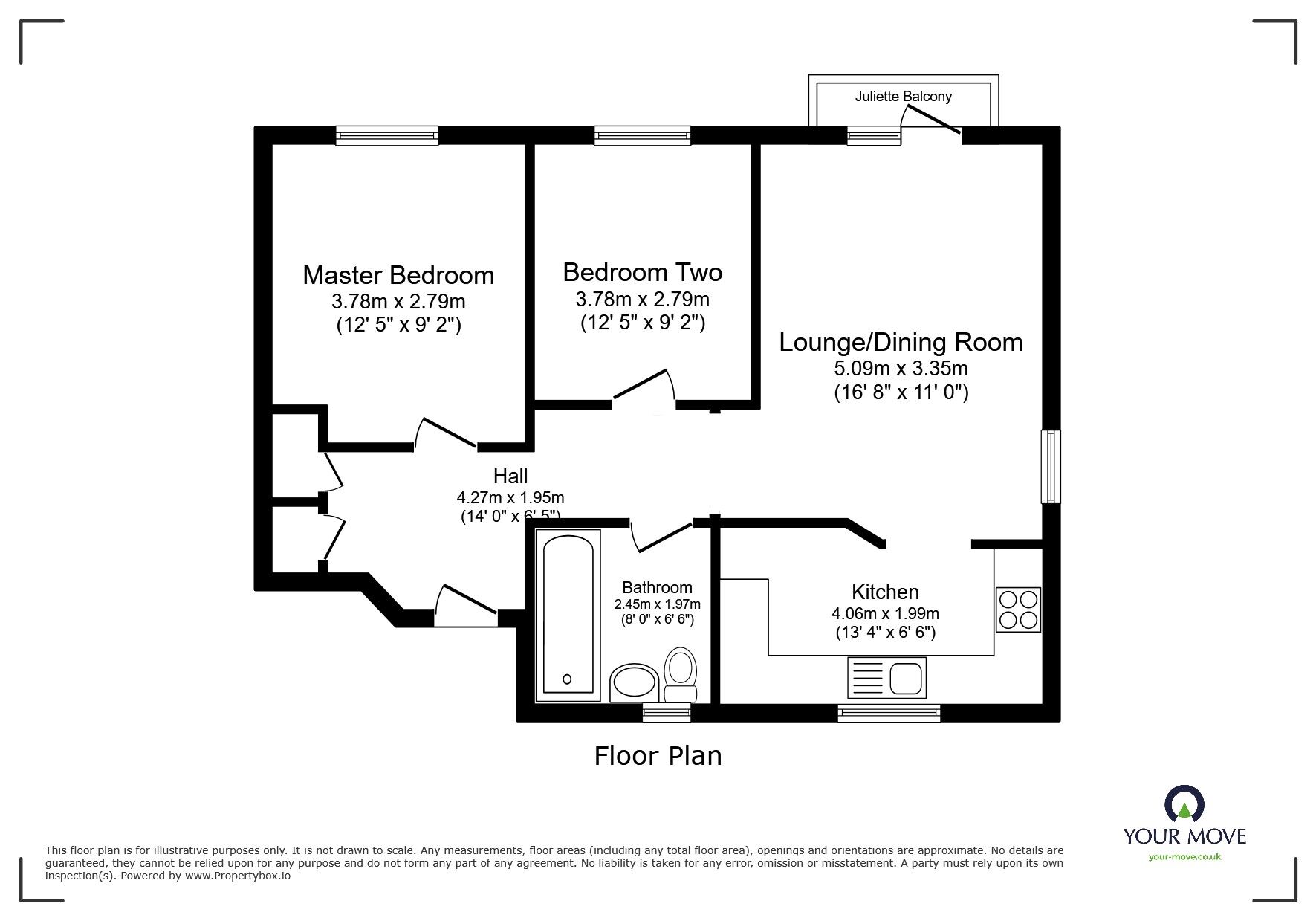 Floorplan of 2 bedroom  Flat for sale, Stannary Road, Camborne, Cornwall, TR14