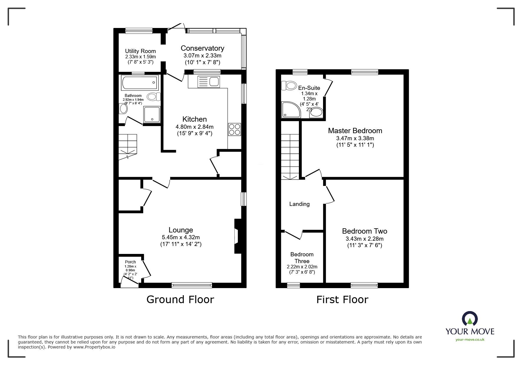 Floorplan of 3 bedroom Semi Detached House for sale, Condurrow Road, Beacon, Cornwall, TR14