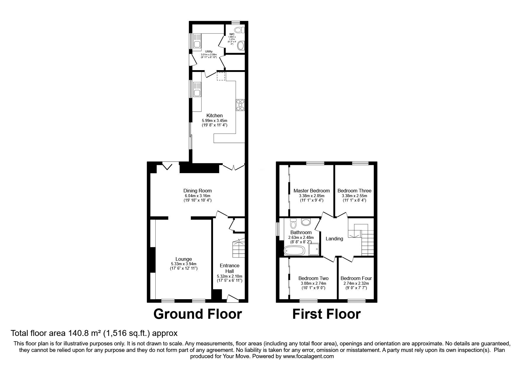 Floorplan of 4 bedroom End Terrace House for sale, Turnpike Road, Hayle, Cornwall, TR27