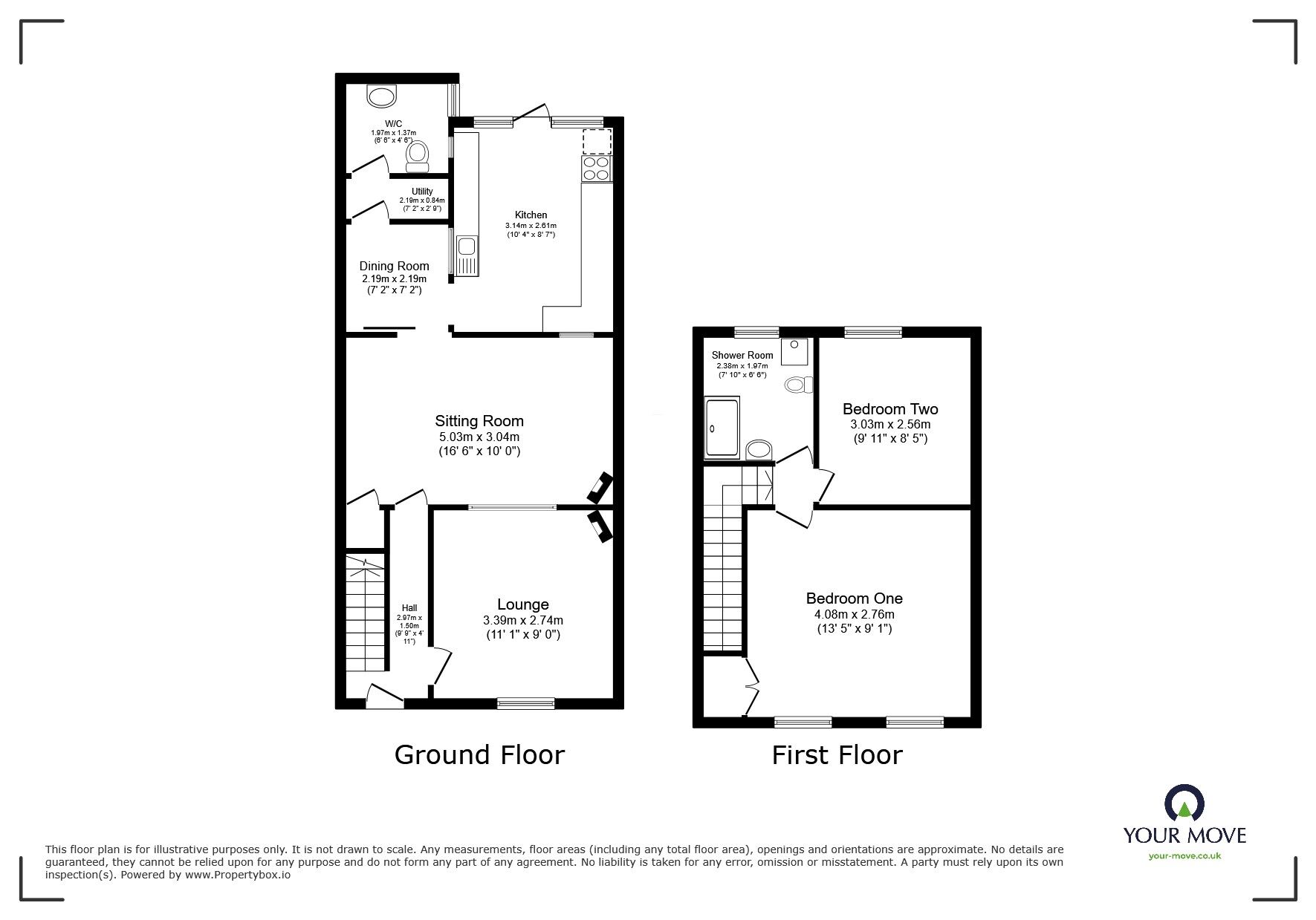 Floorplan of 2 bedroom Mid Terrace House for sale, Dolcoath Avenue, Camborne, Cornwall, TR14