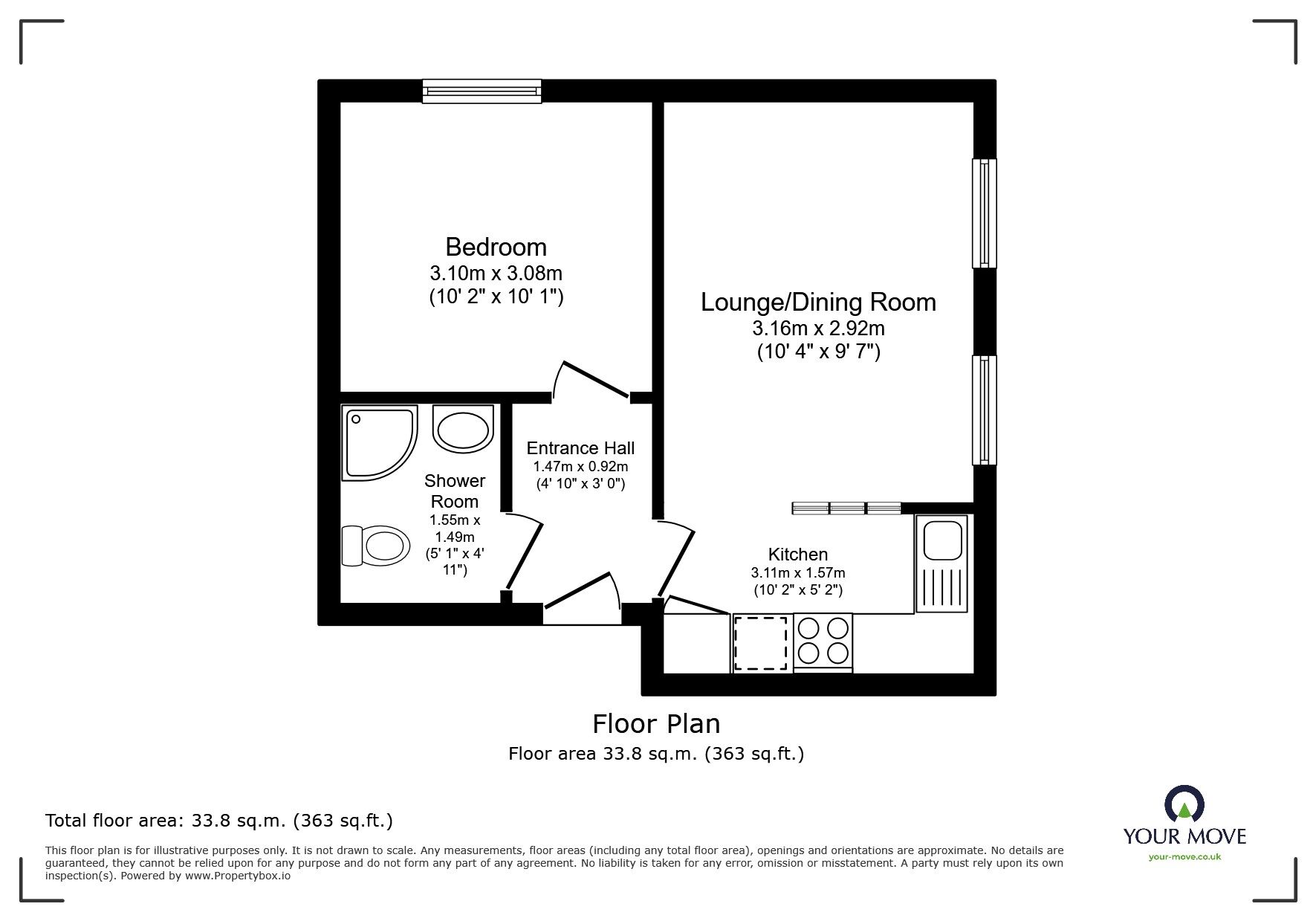 Floorplan of 1 bedroom  Flat for sale, High Street, Penzance, Cornwall, TR18