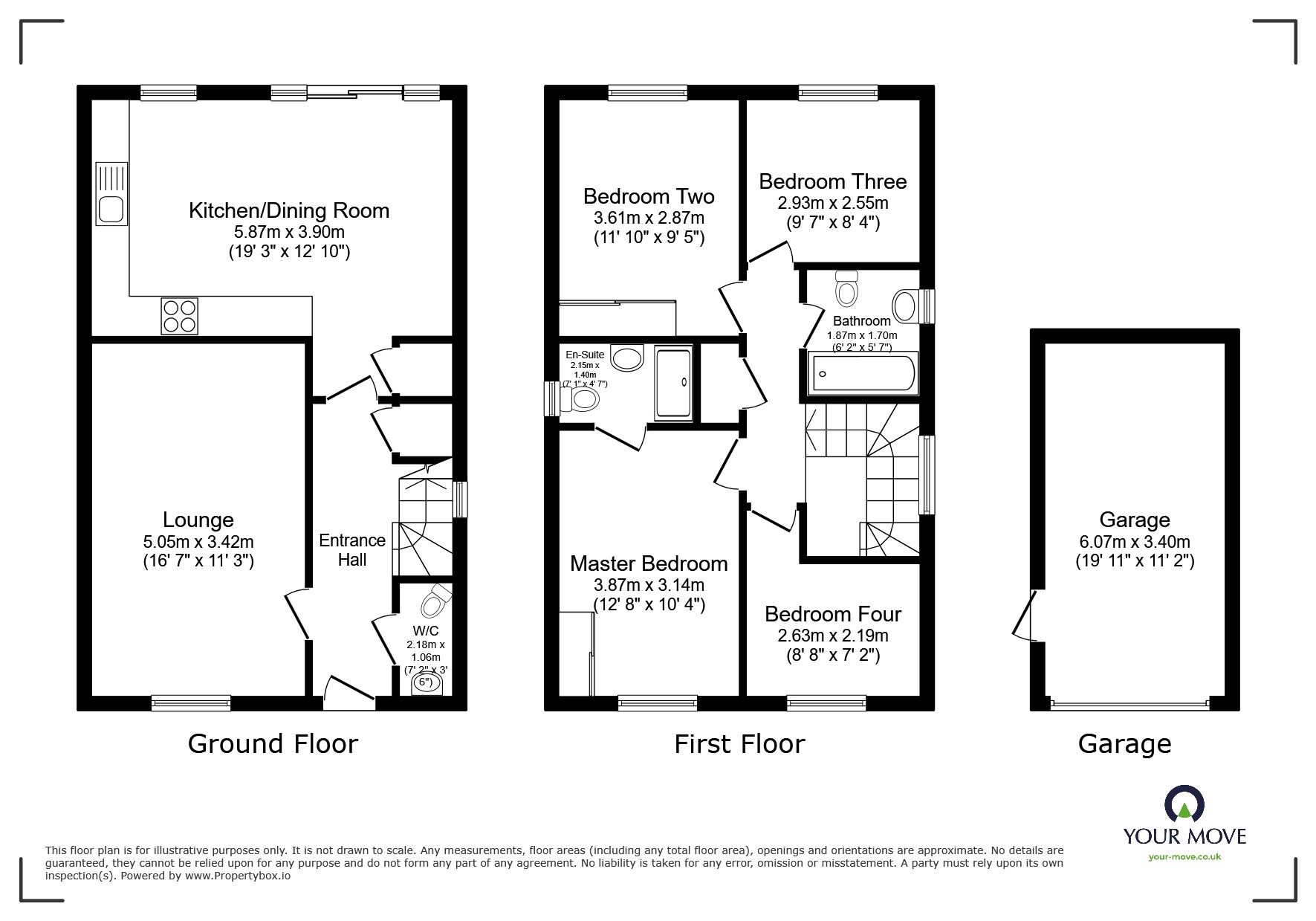 Floorplan of 4 bedroom Detached House for sale, Trevenson Park, Pool, Cornwall, TR15