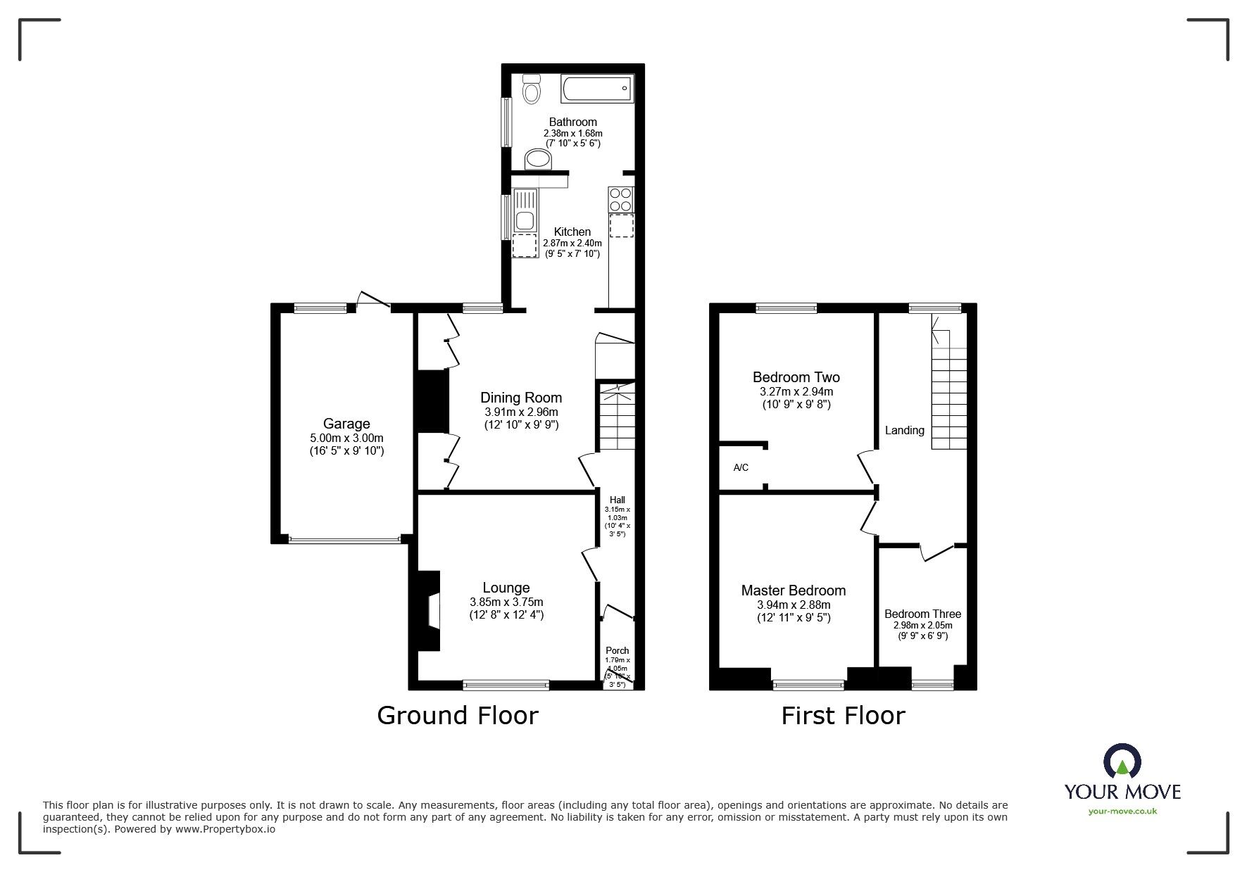 Floorplan of 3 bedroom Semi Detached House for sale, Kings Road, Camborne, Cornwall, TR14