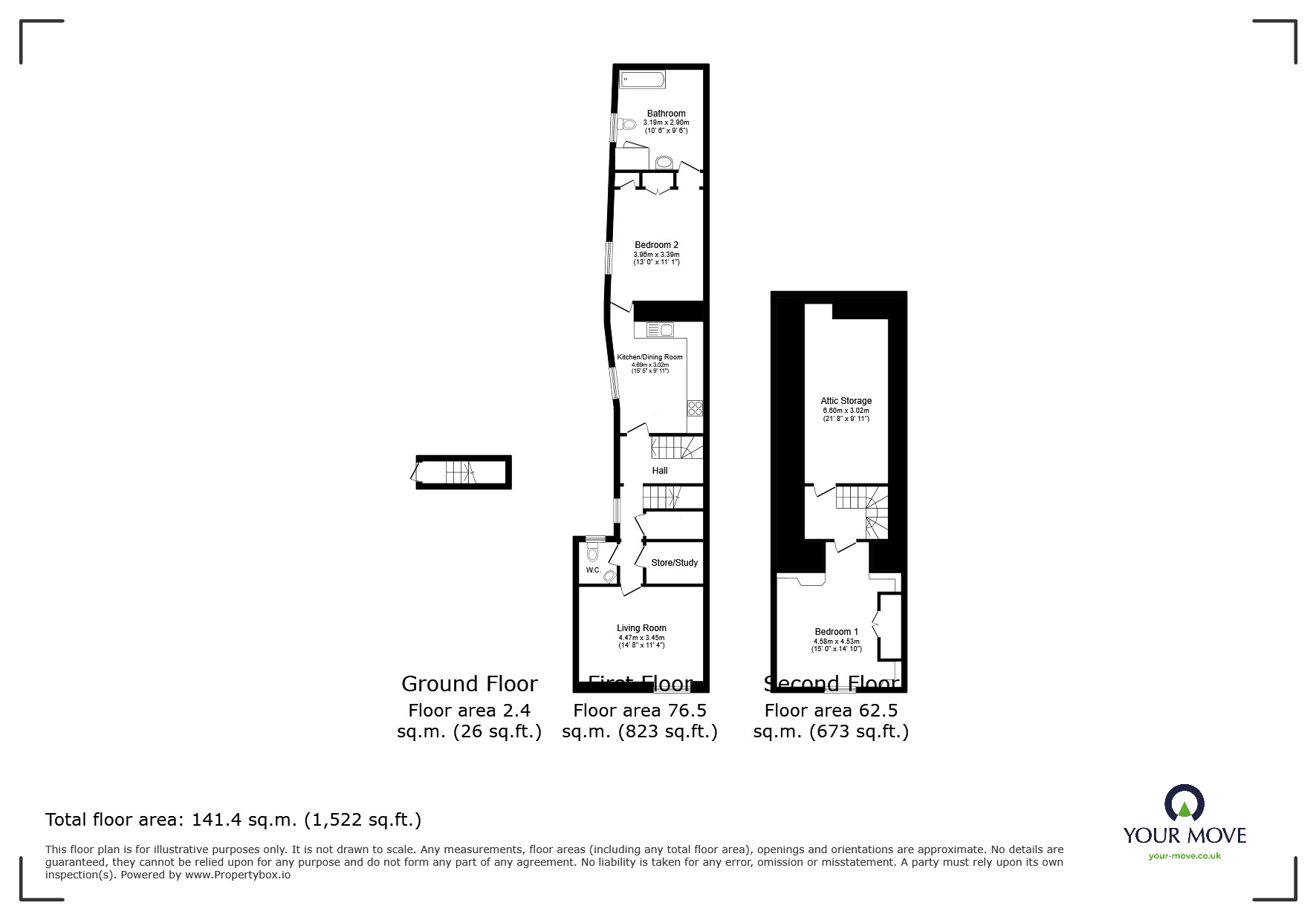 Floorplan of 2 bedroom  Flat to rent, Meneage Street, Helston, Cornwall, TR13