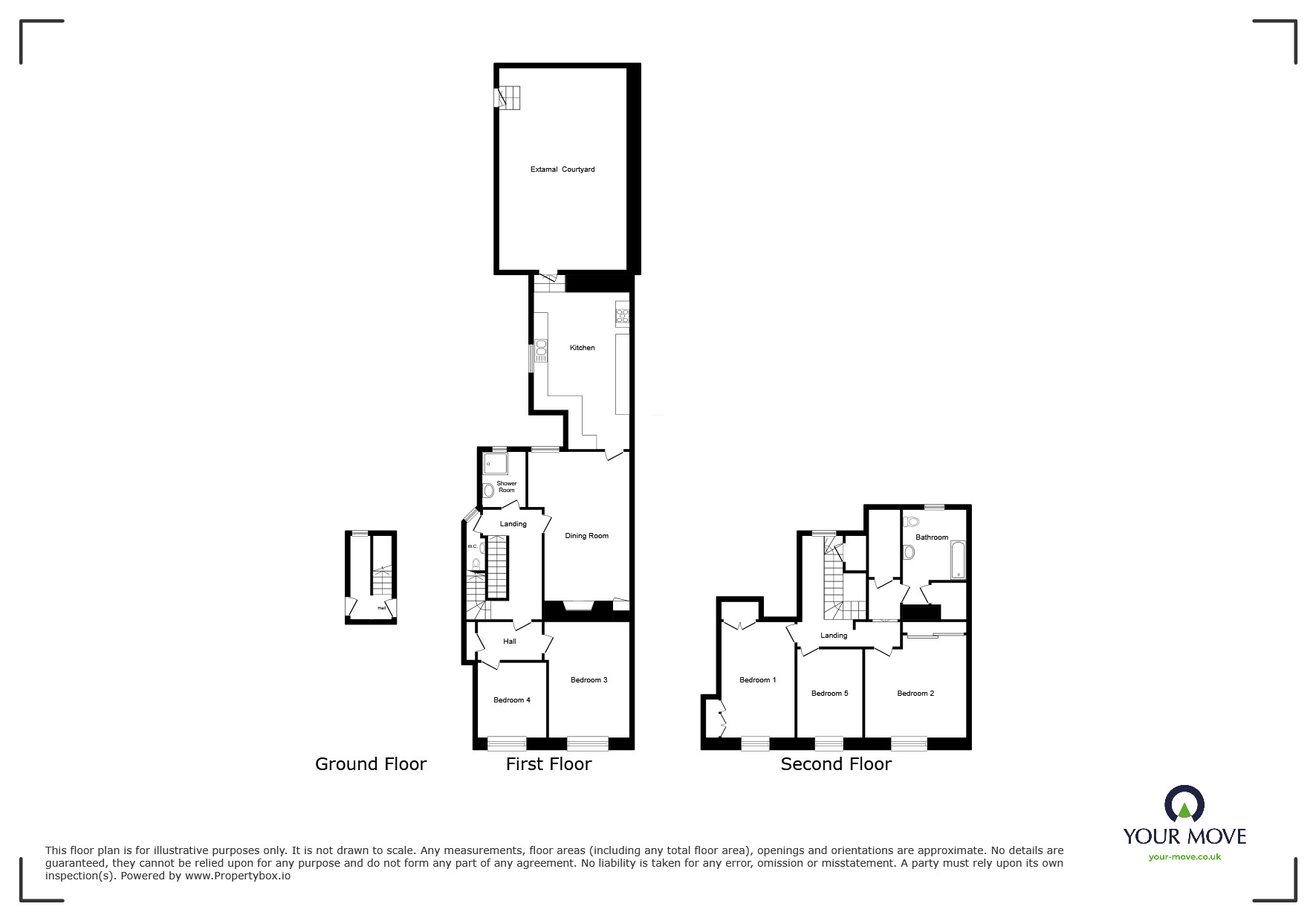 Floorplan of 5 bedroom Mid Terrace Room to rent, Arwenack Street, Falmouth, Cornwall, TR11