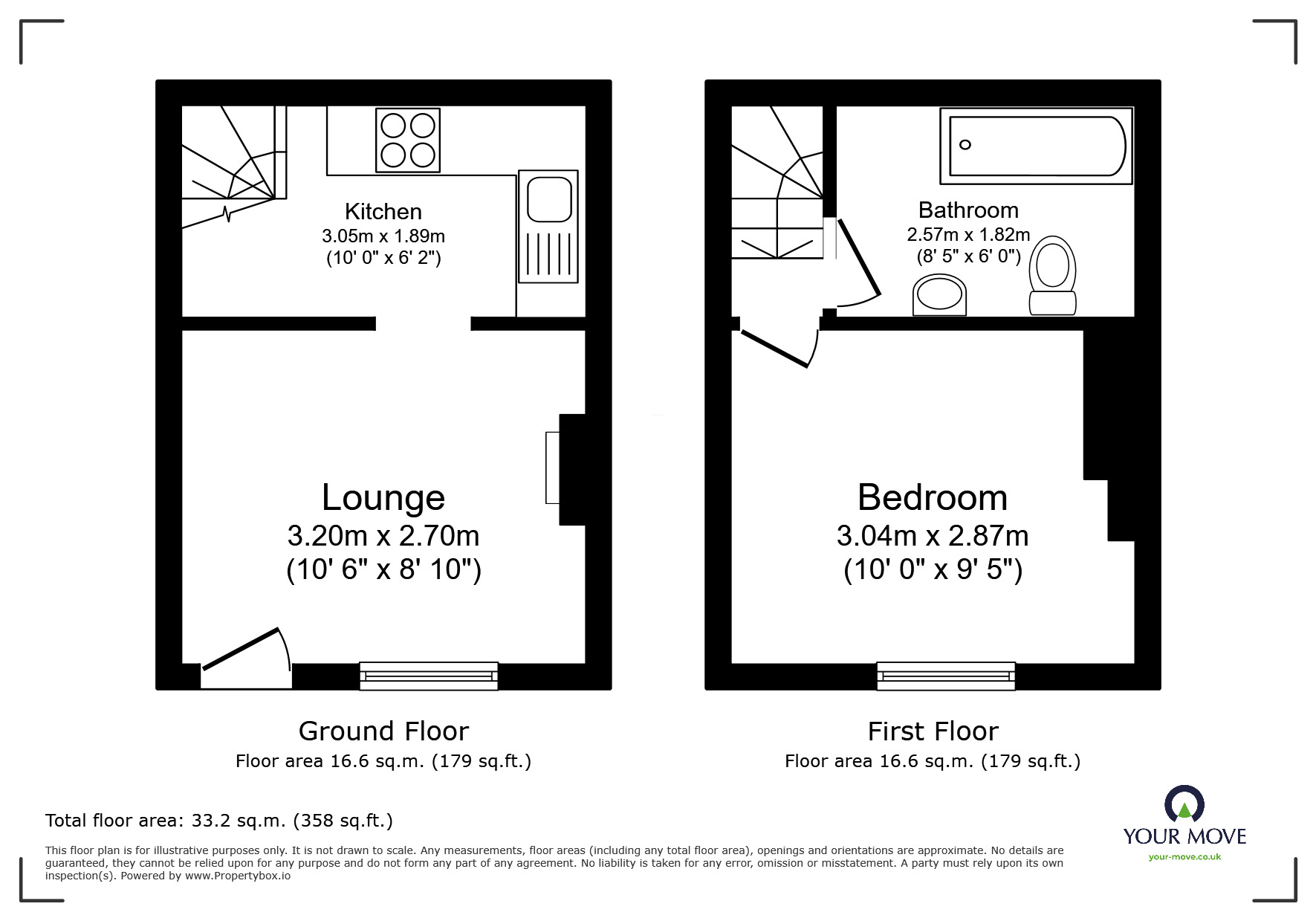 Floorplan of 1 bedroom Mid Terrace House for sale, Lemon Place, East End, Cornwall, TR15