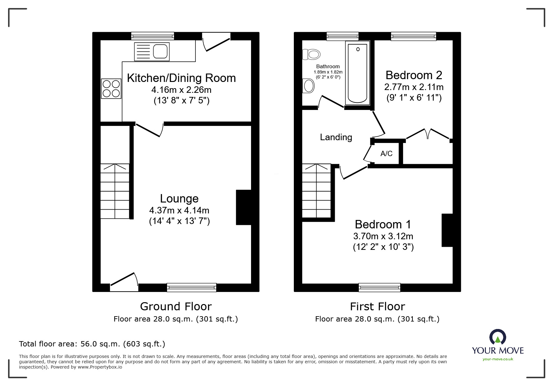 Floorplan of 2 bedroom End Terrace House for sale, Pengover Parc, Redruth, Cornwall, TR15