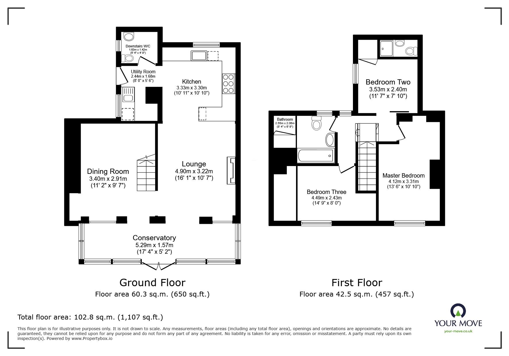 Floorplan of 3 bedroom Mid Terrace House for sale, Tregea Terrace, Portreath, Cornwall, TR16