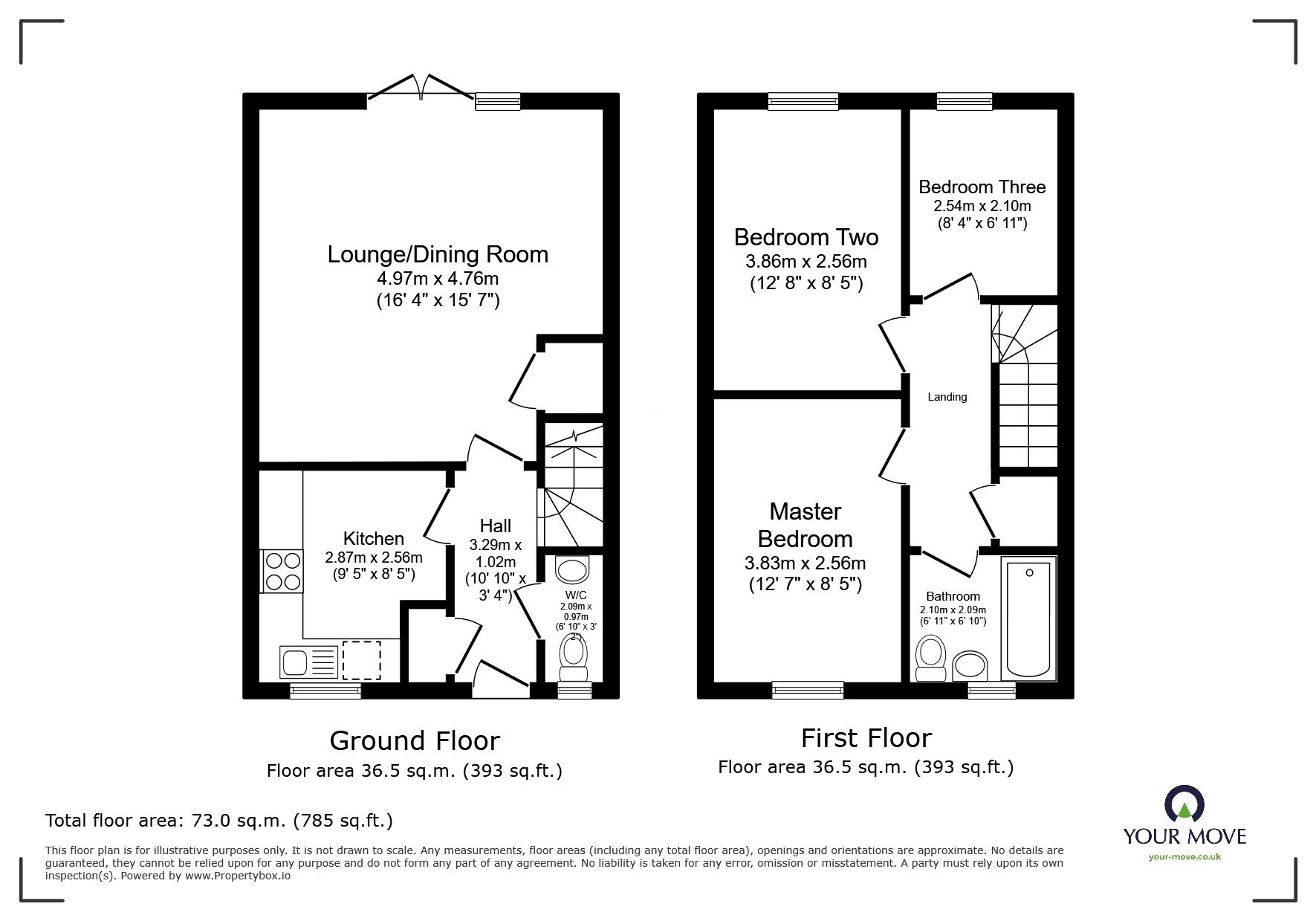 Floorplan of 3 bedroom Semi Detached House for sale, Hull Road, Camborne, Cornwall, TR14