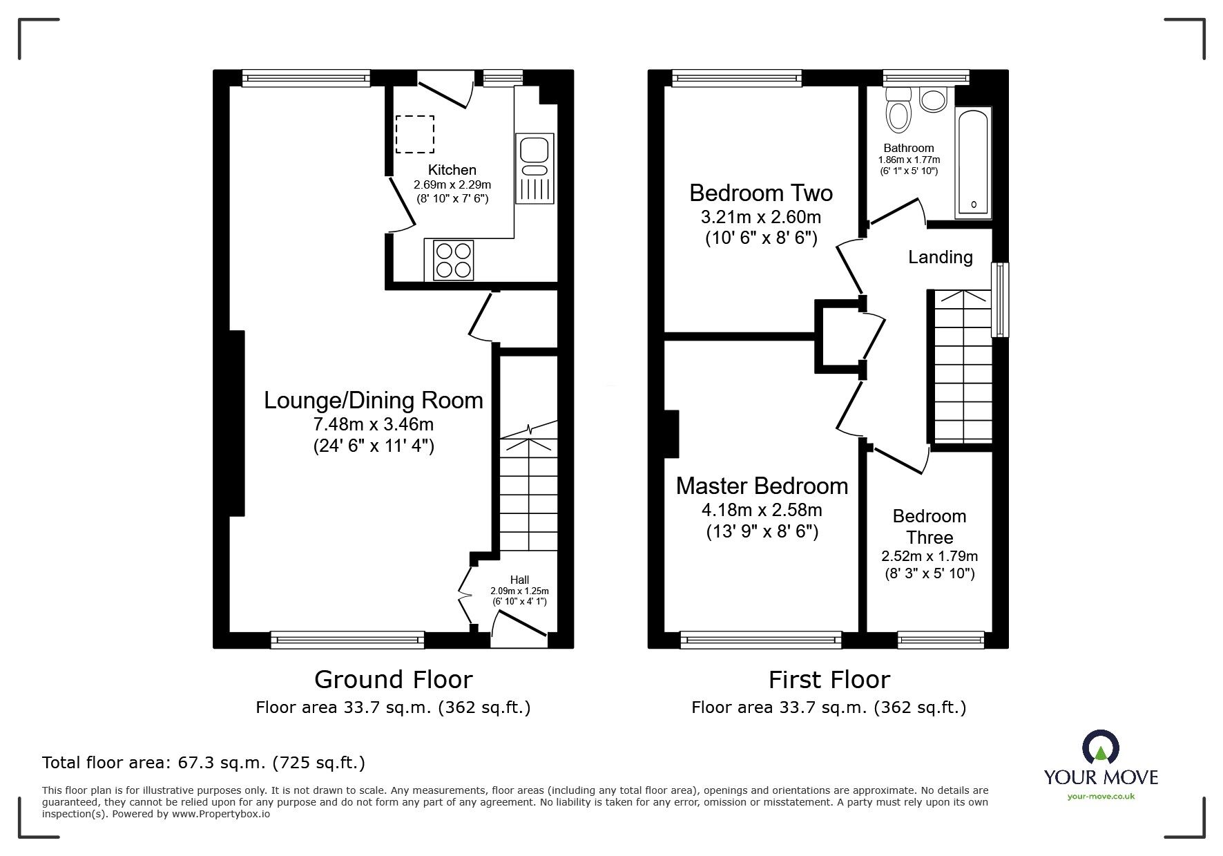 Floorplan of 3 bedroom Semi Detached House for sale, Roscarrack, Illogan Downs, Cornwall, TR15