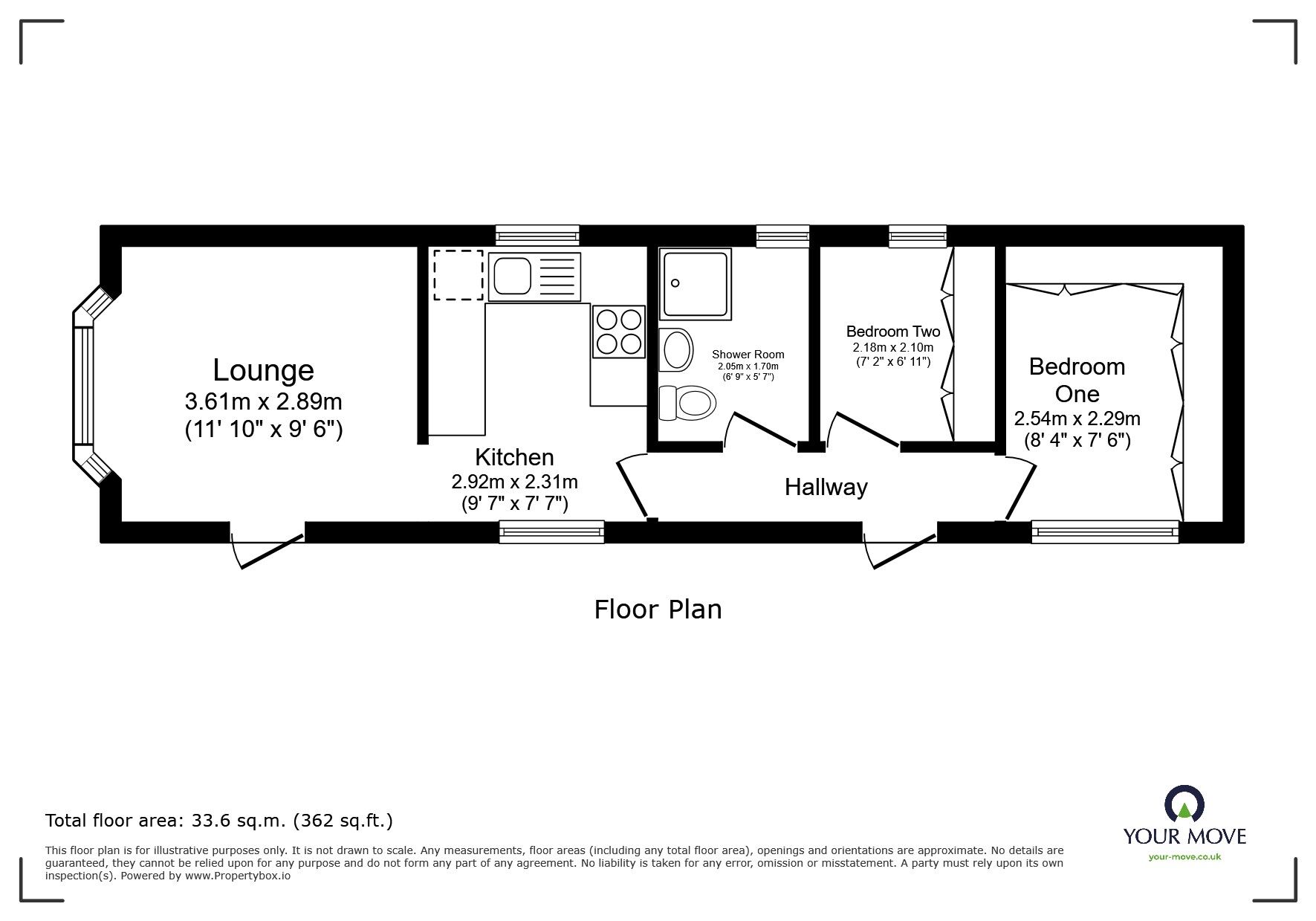 Floorplan of 2 bedroom Detached Property for sale, Rosewarne Park, Higher Enys Road, Cornwall, TR14
