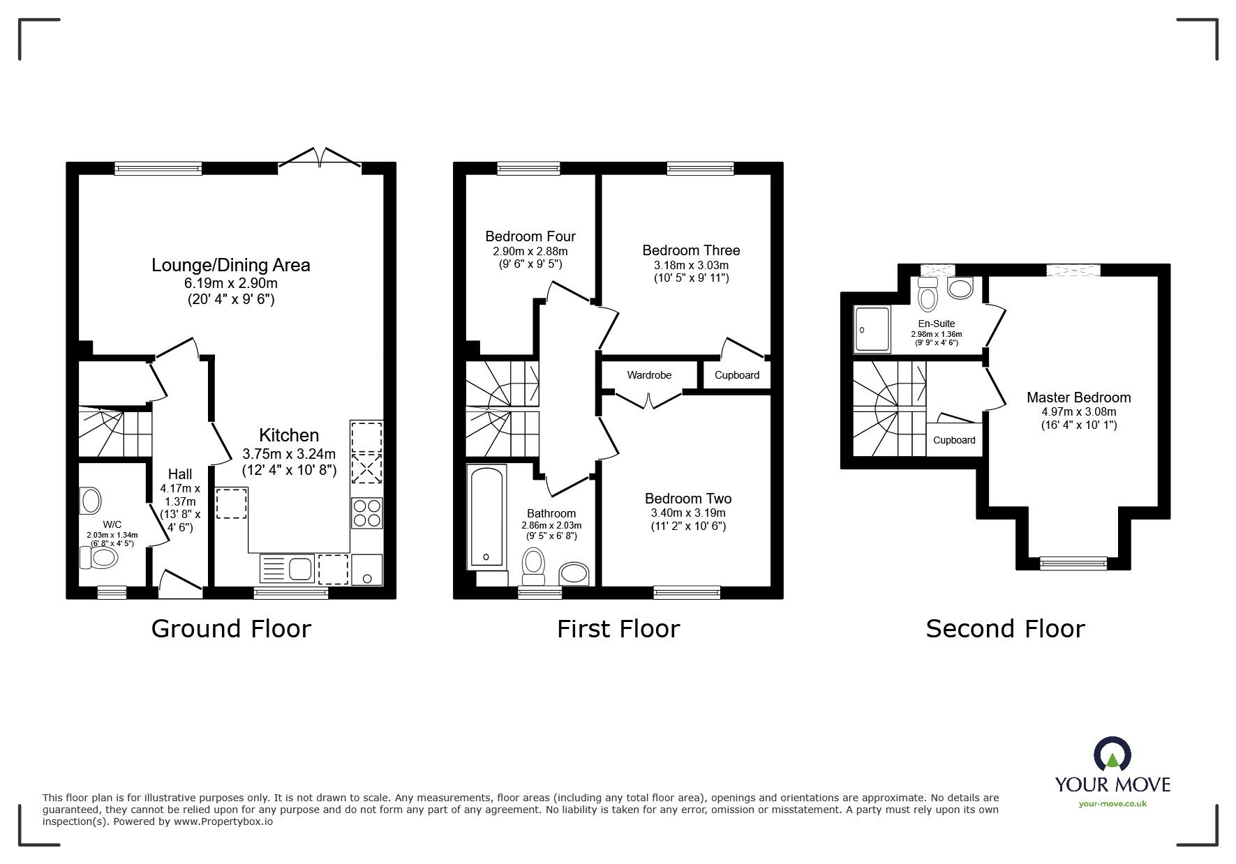 Floorplan of 4 bedroom Semi Detached House for sale, Highburrow Close, Scorrier, Cornwall, TR16