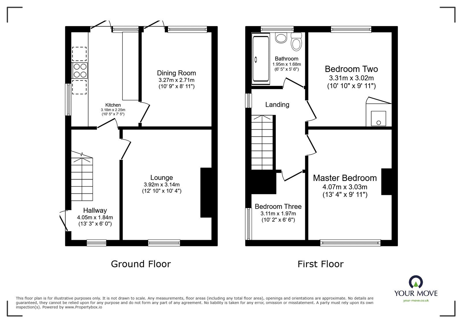 Floorplan of 3 bedroom Semi Detached House for sale, Codiford Crescent, Camborne, Cornwall, TR14