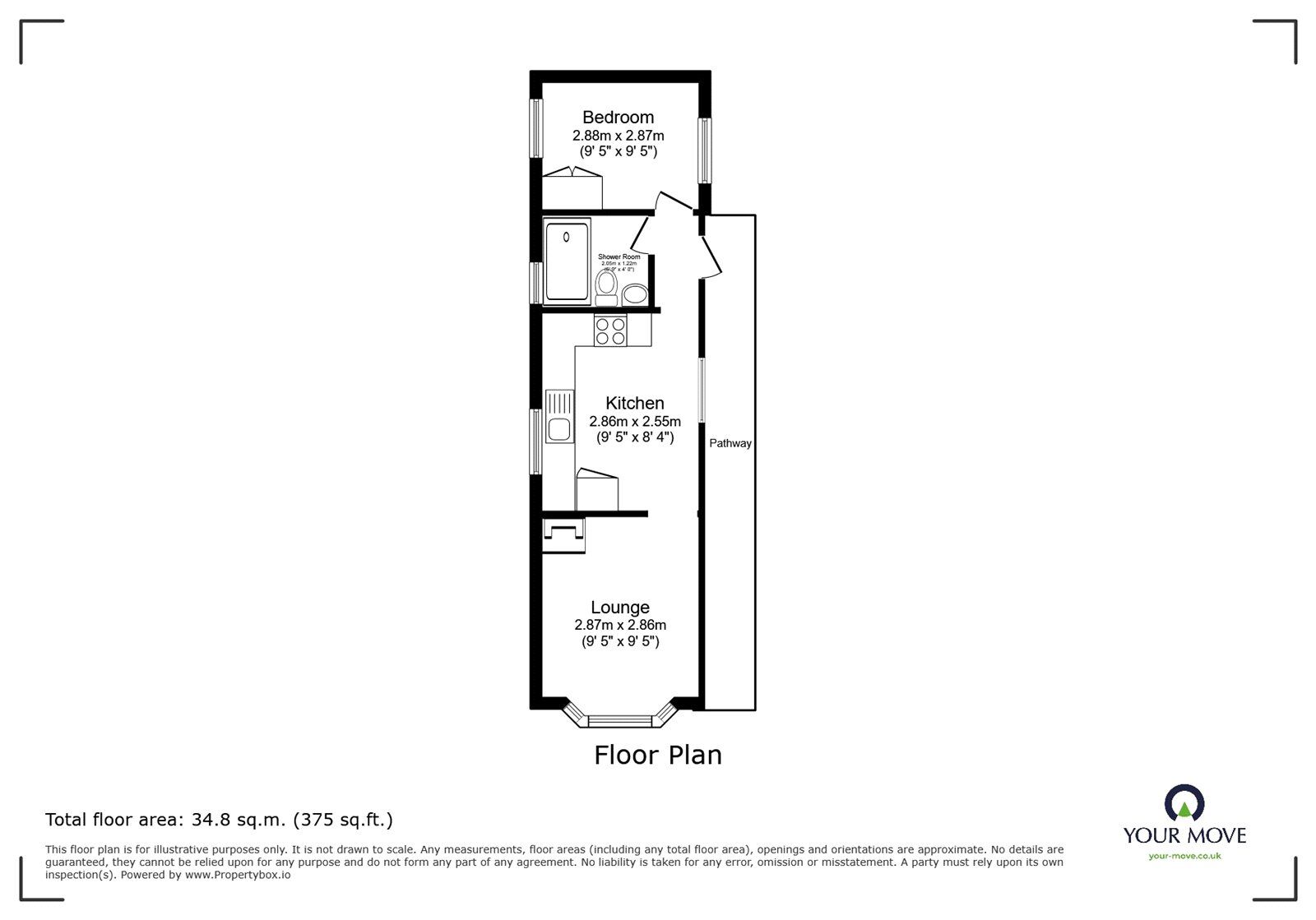 Floorplan of 1 bedroom Detached Property for sale, Tremarle Home Park, North Roskear, Cornwall, TR14